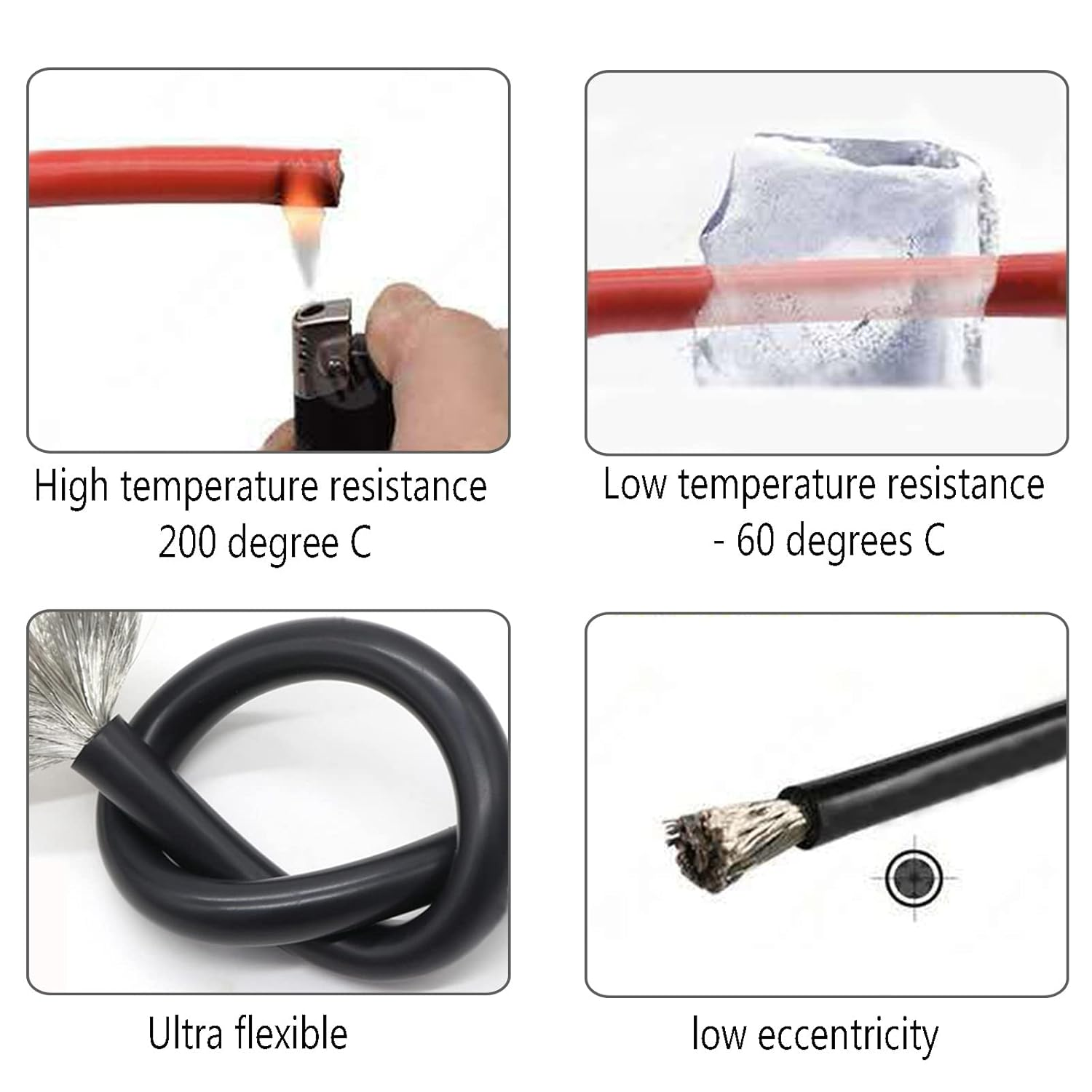 Acbbmns 14AWG Gauge Wire, 10M (32.8Ft) Silicone Cable - Black Flexible Tinned Copper Stranded image number 2