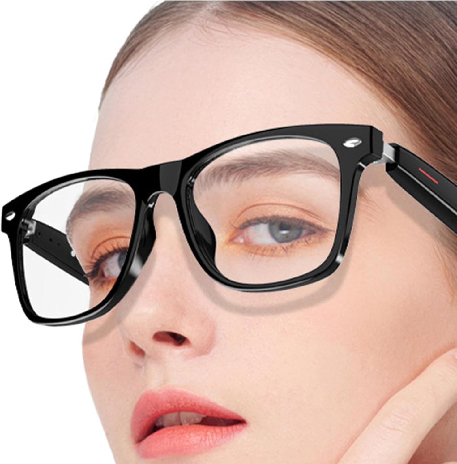 Smart Audio Glasses with Speaker, Listenning Music and Calls with Volumn up and Down, Wireless Audio Answer and End Calls Glasses Women Travel Use - A image number 6