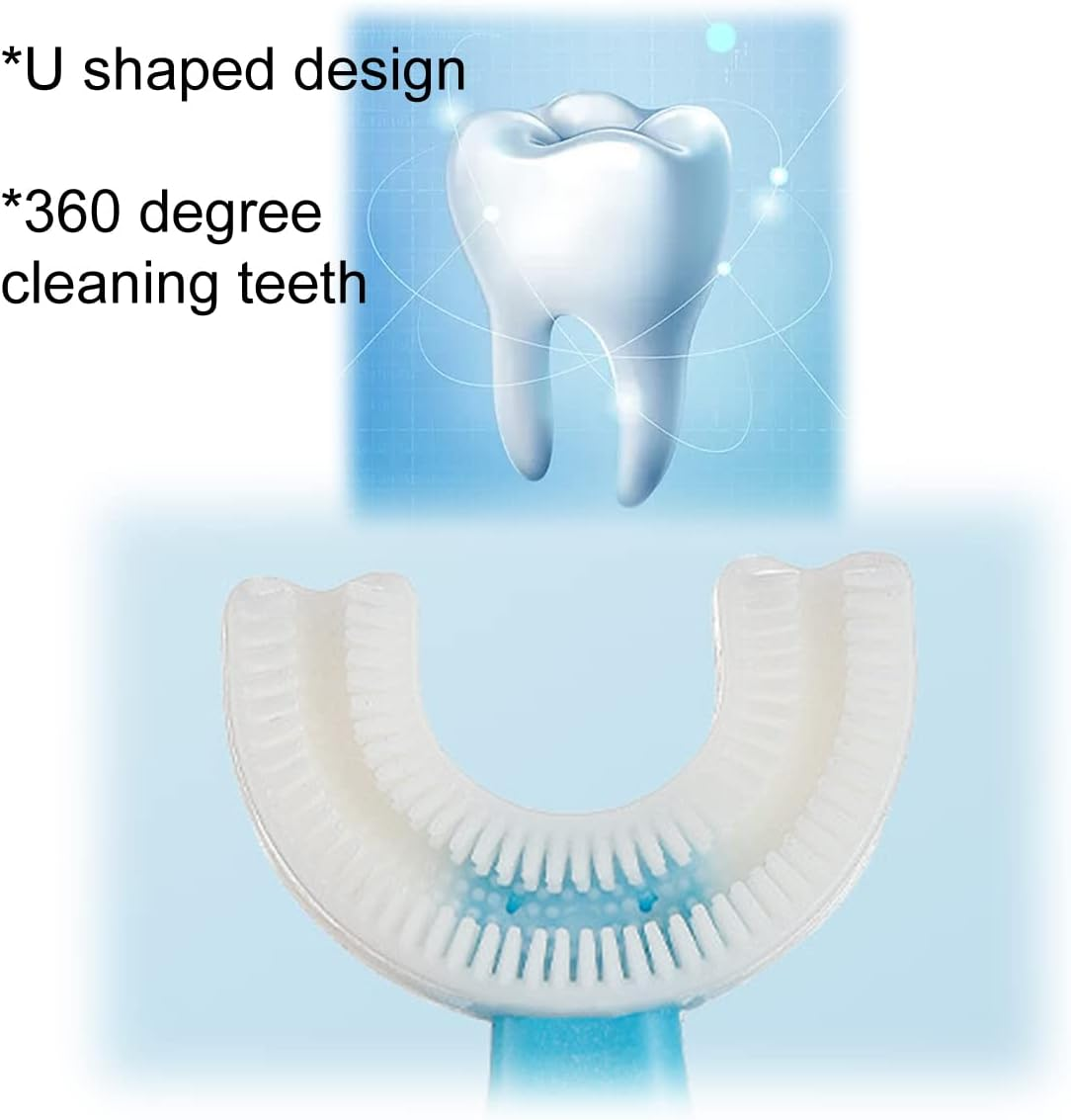 Claiol 2 Pcs U-Shaped Kids Toothbrush, Premium Soft Manual Training Toothbrush for Kids 2-6 Years Old. (Blue+Pink) image number 2