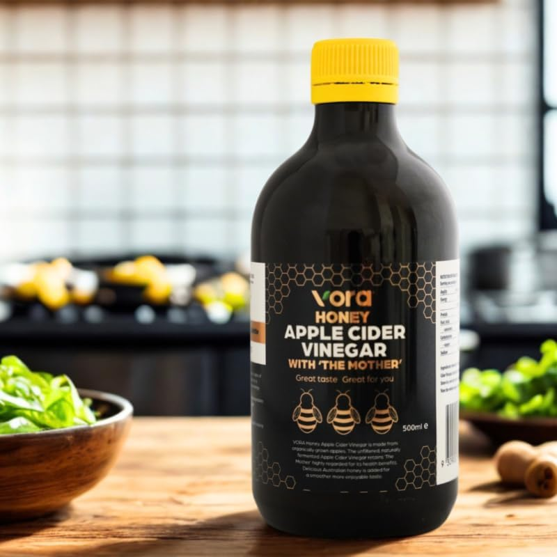 Vora Raw Organic - Unfiltered Honey Apple Cider Vinegar with Mother, 500Ml