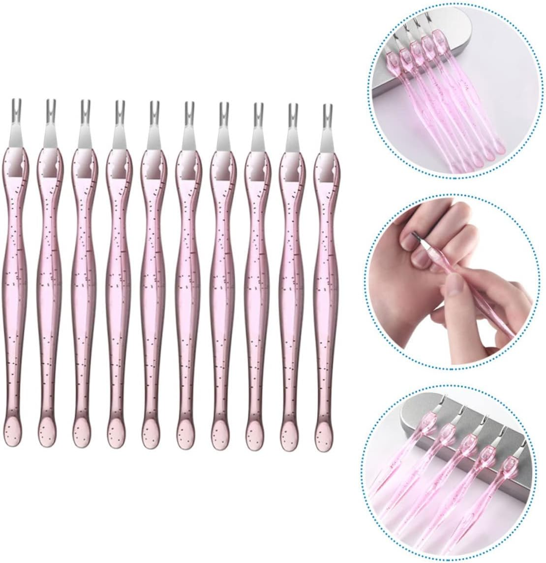 BATHVEVE 10Pcs Professional Manicure Pedicure Tools Stainless Steel Cuticle Trimmer Nail Art Supplies Kit