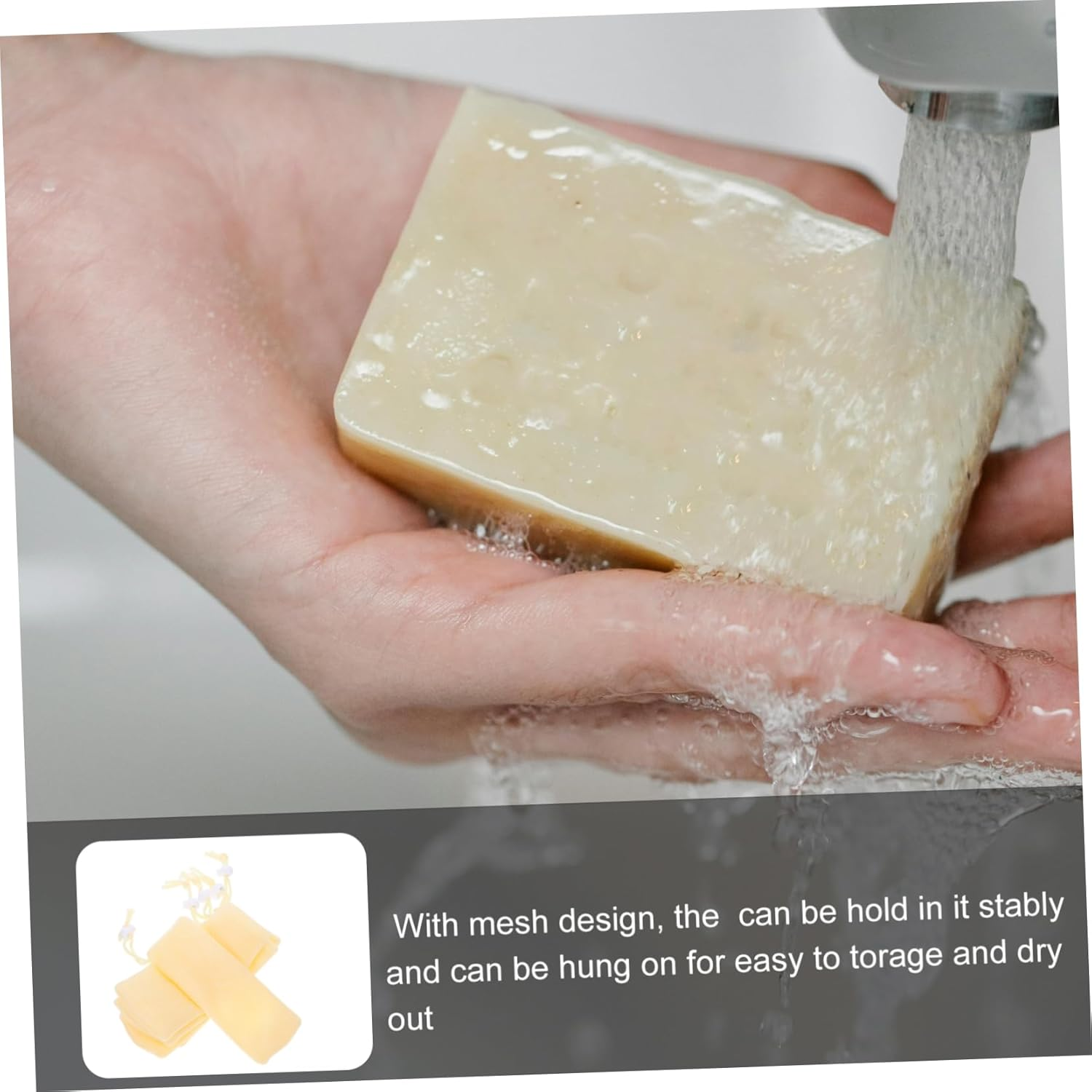 Healeved 5Pcs Multi- Accessory Soap Bags for Soap Bars Bar Pouch Foaming Pouch Lightweight Portable