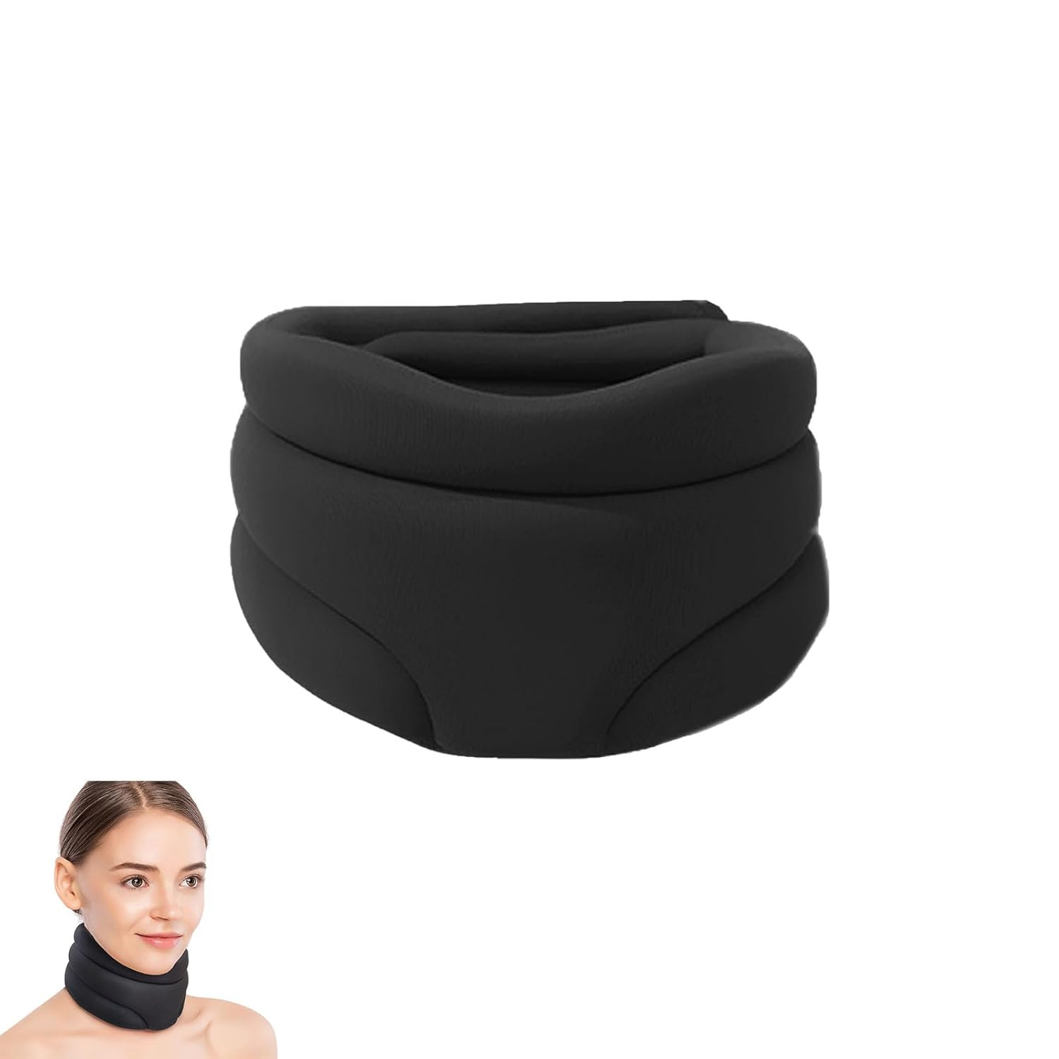 XUTONG Cervicorrect Neck Brace for Women Men,Soft Cervical Collar for Sleeping,Anti Snoring Neck Brace,Neck Pain Relief and Support(Black) image number 5