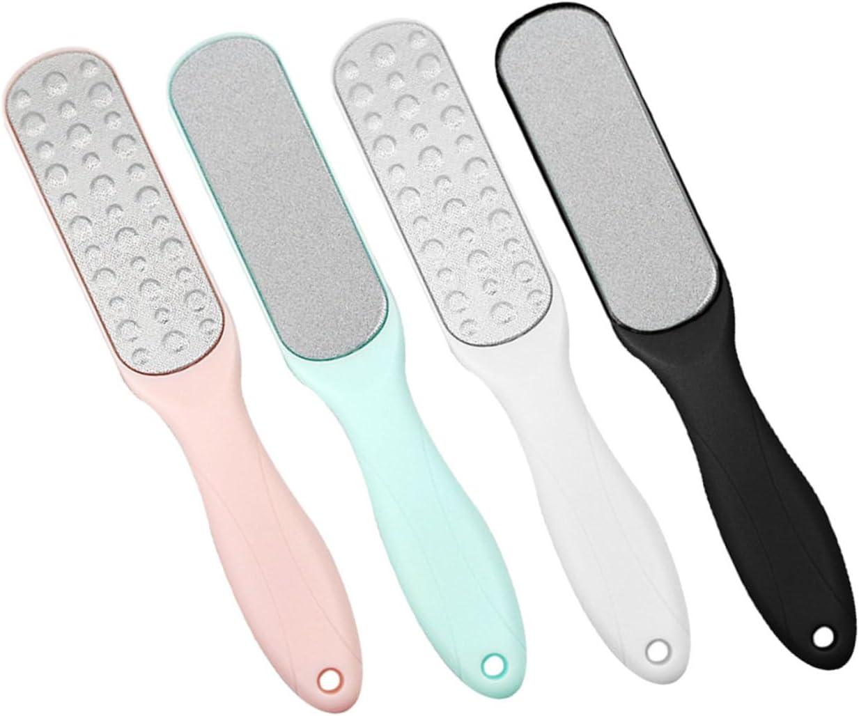 FOYTOKI 4Pcs Stainless Steel Foot File and Callus Remover Pedicure Kit with Dual-Sided Rasp for Dead Skin Removal Household Foot Care Tool Suitable for Pedicure and at Home