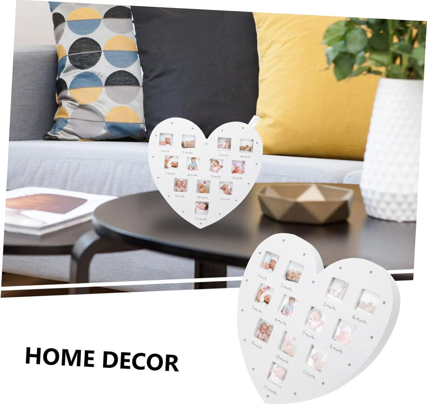 Toyvian Keepsake Frame for Newborn Month Photo Album Wall Hanging Decor for Growth image number 1