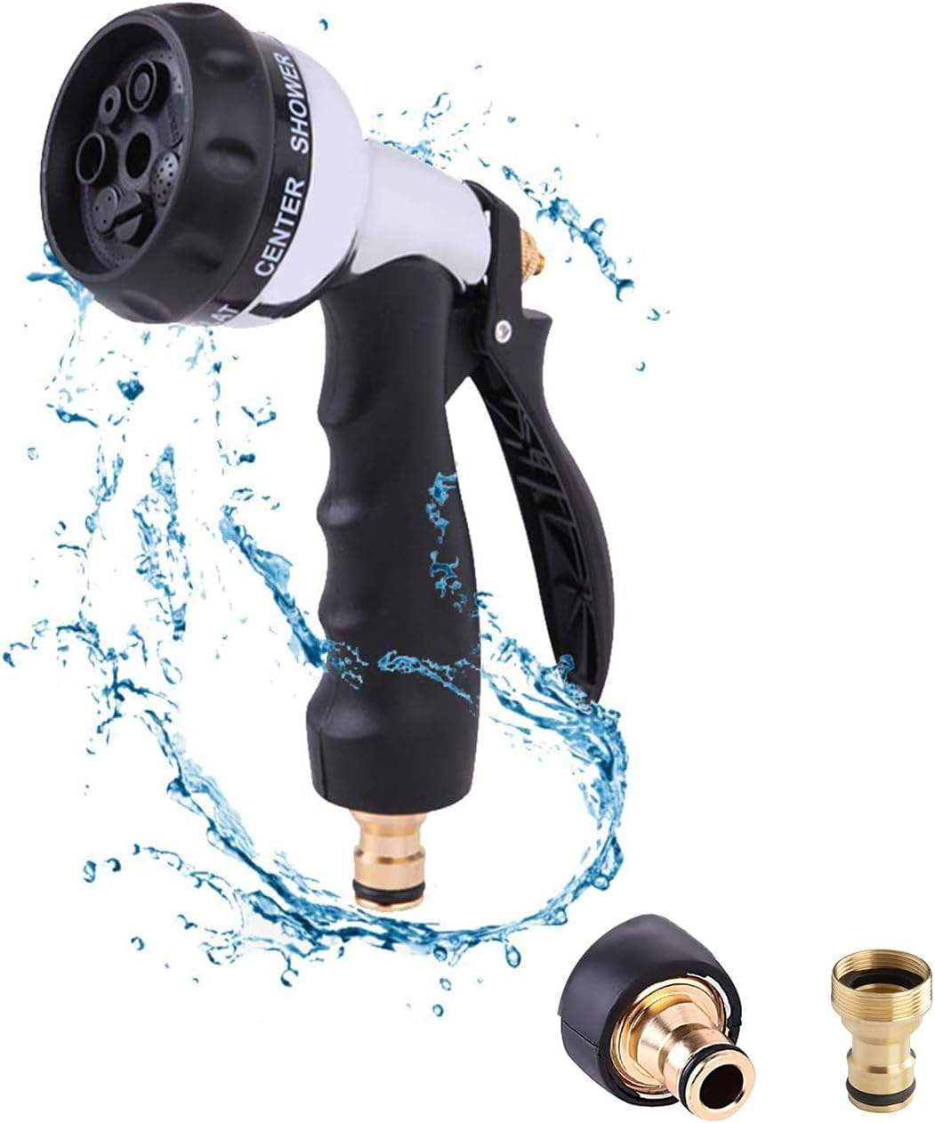 Garden Hose Nozzle, Hose Gun, Pressure Sprayer with 8 Spray Modes, Hose Spray Gun Is Suitable for Watering Plants, Gardens, CAR Washing, Cleaning and Pets, ETC. image number 5