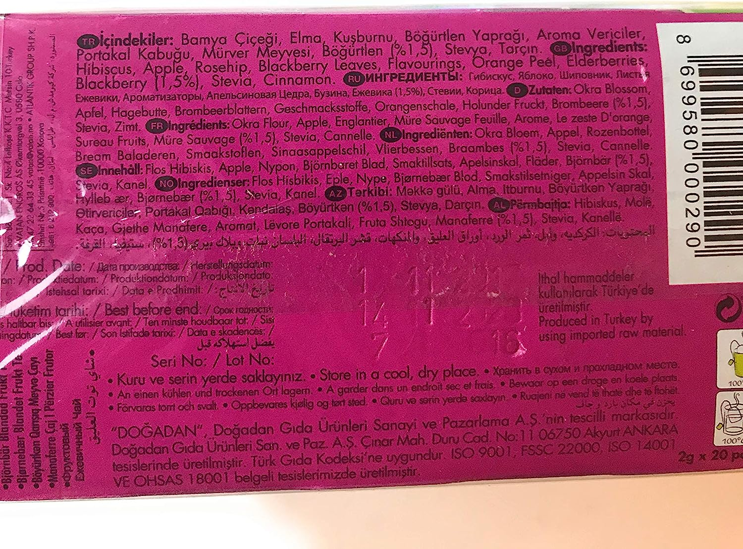 Dogadan Blackberry Mixed Fruit Tea, 40 G image number 3