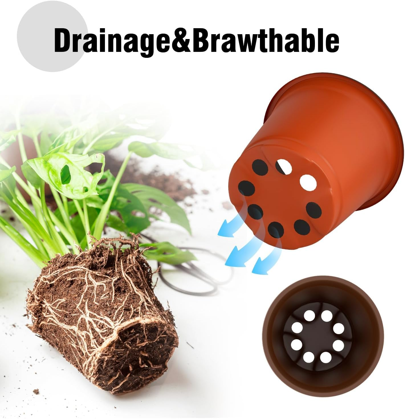 Nursery Pots Planting Pots 4 Inch Plant Pot 100Pcs