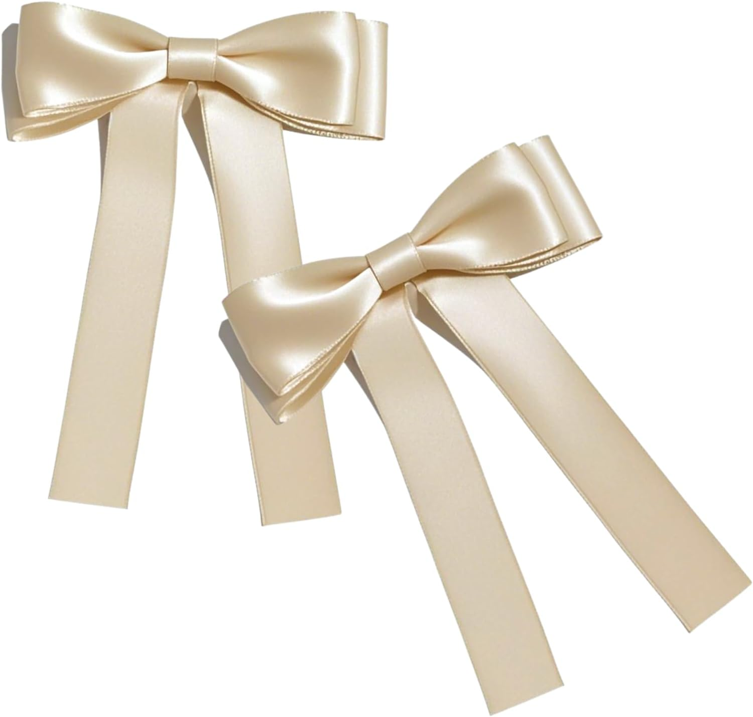 Elegant Black Satin Hair Bow for Women &ndash; 2Pcs Ribbon Bow Clip - Half Up, Ponytail, and Braided Hairstyles &ndash; Fashionable Hair Accessories for Daily Wear, Parties, and Special Occasions (Black)