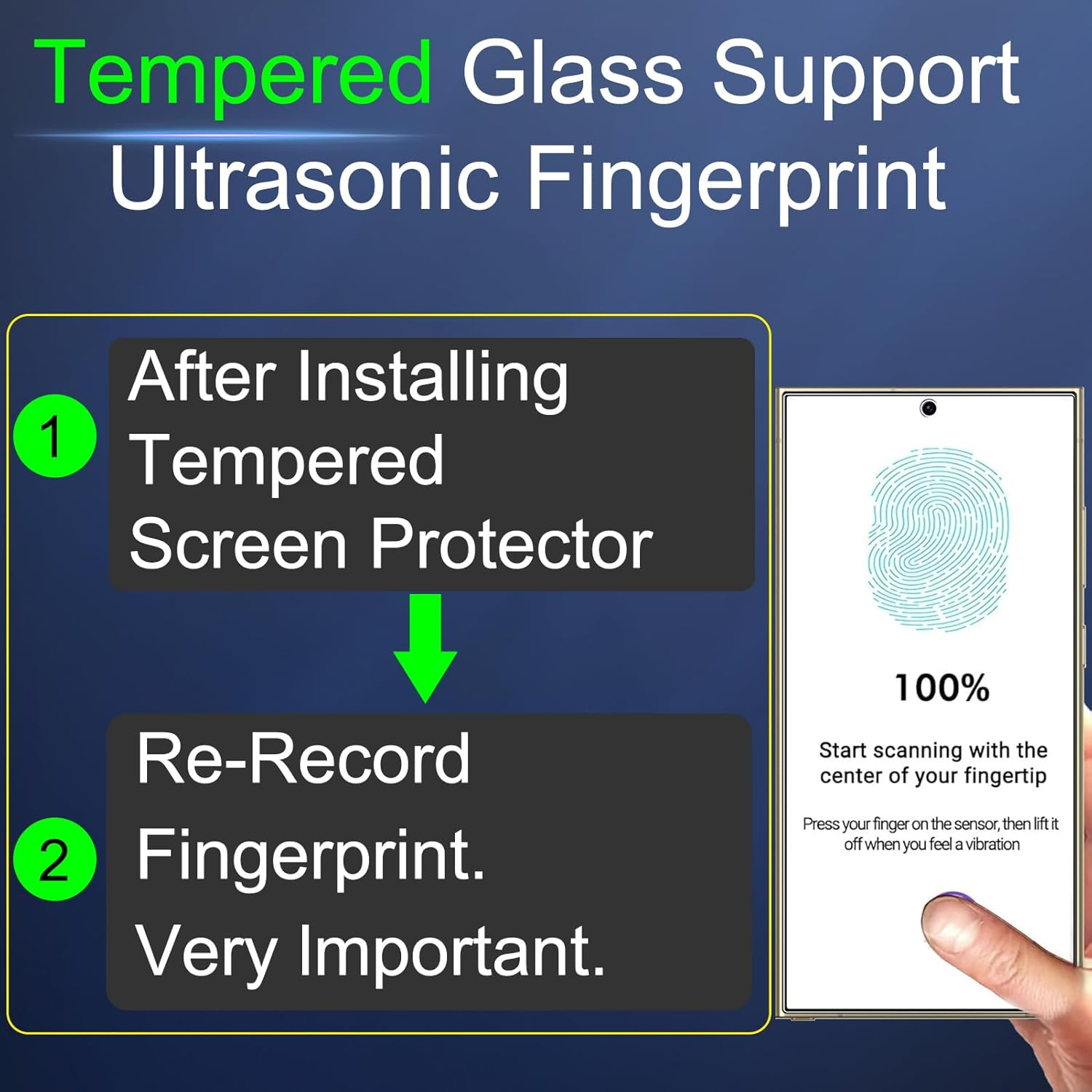 IMBZBK 3 Pack Privacy Screen Protector for Samsung Galaxy S25 Ultra Tempered Glass 3 Pack Camera Lens Protector Accessories anti Spy Case Friendly, Support Fingerprint Reader image number 2