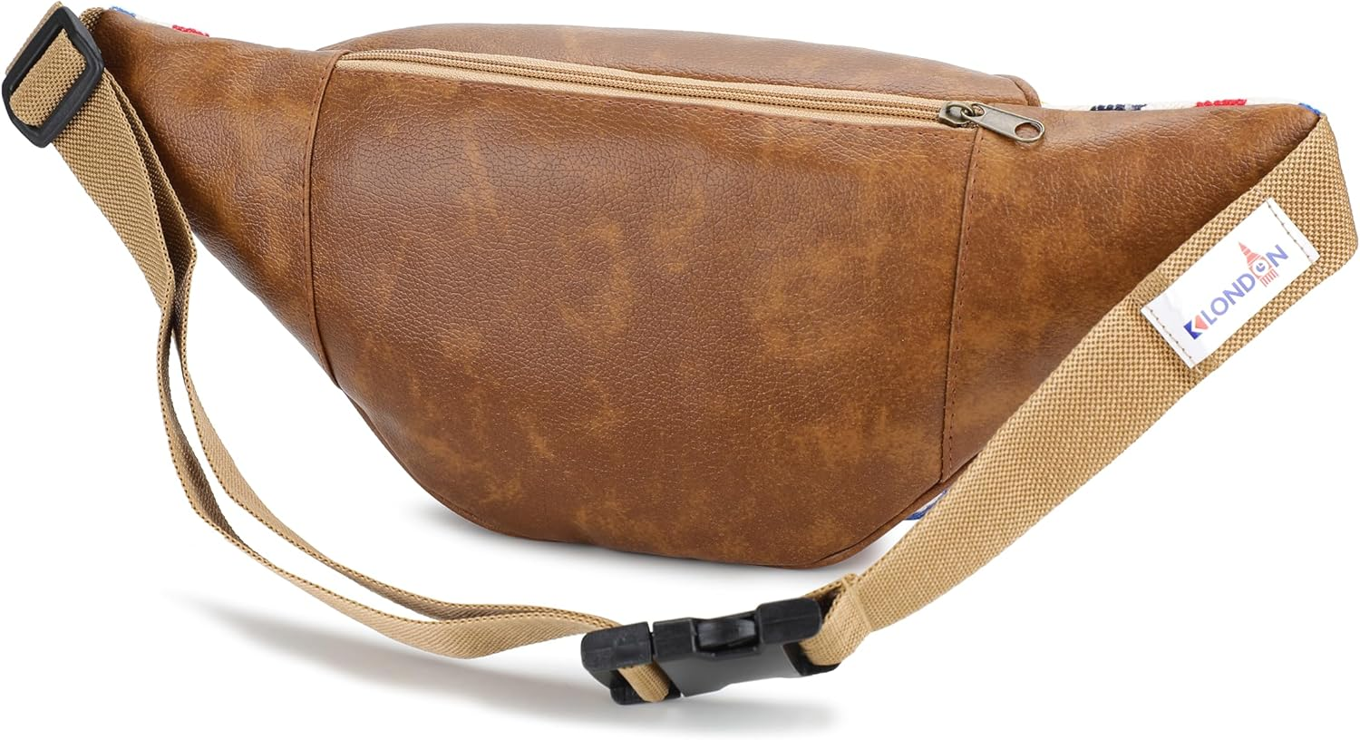 K London Fanny Pack|Multicolour Striped Canvas Waist Bag| PU Leather Adjustable Money Belt| Waist Bag for Men and Women | Unisex Money Belt (STRP_P) (11705_Multicolor), Cream Black, One Size, Fashion image number 2