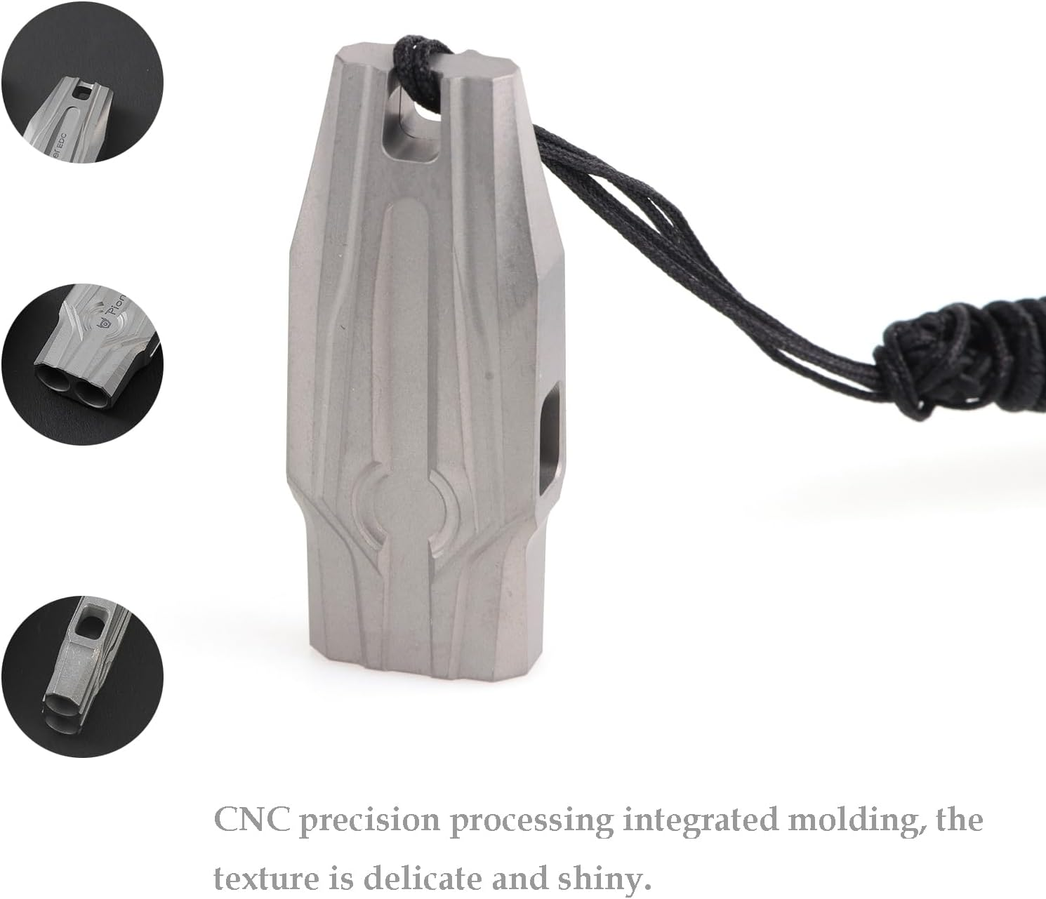 Emergency Whistles Titanium EDC Portable Whistle with Loud Sound up to 120 Decibels, Survival Whistle Keychain for Survival Hiking Camping Pet Training - Sandblasting image number 2