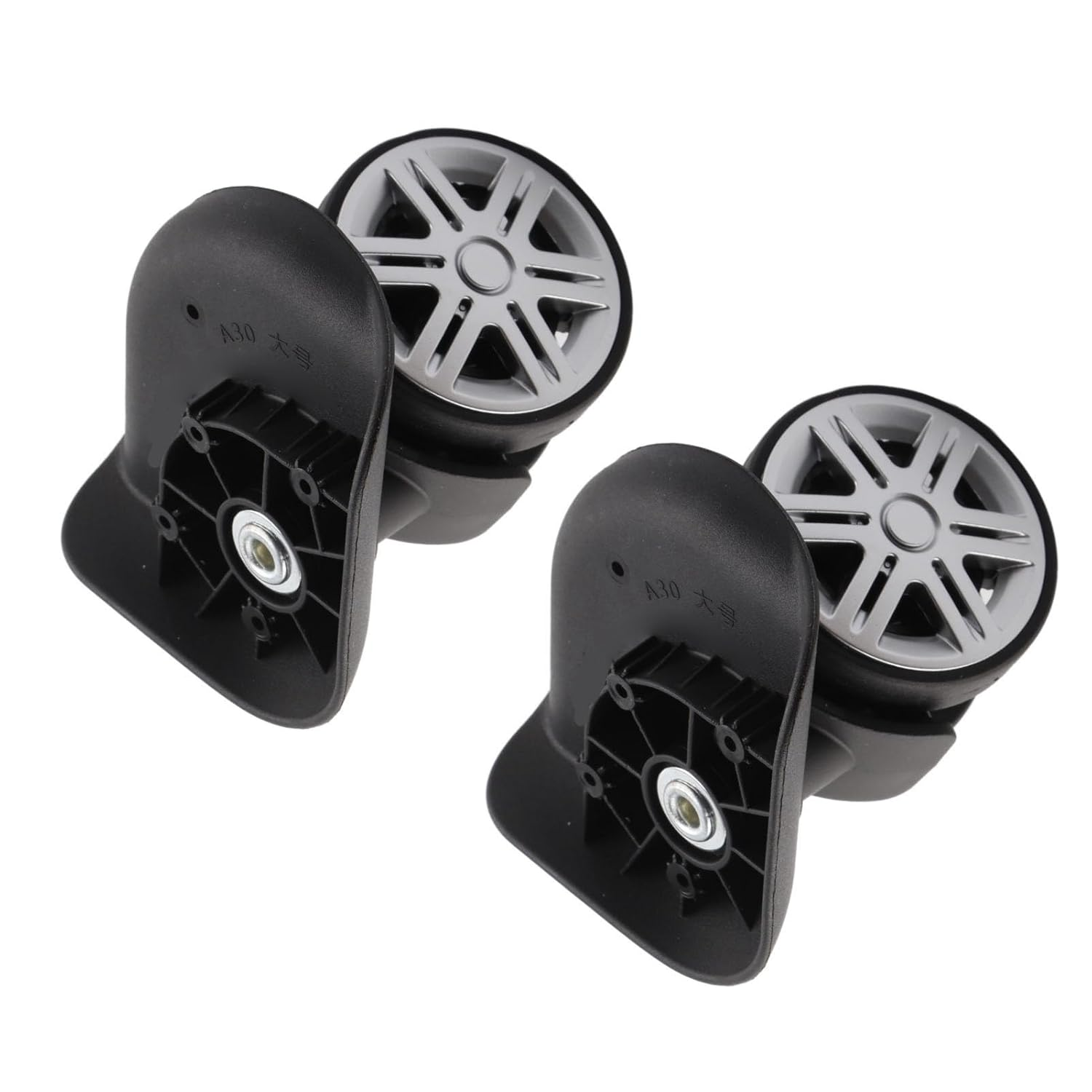 1 Pair Luggage Wheels, Mute Swivel Luggage Carrier Wheel with Multiple Screws, Durable Suitcase Luggage Caster Wheels Replacement Mute Connected Wheels for Caster Repair Luggage Wheels Wear image number 4