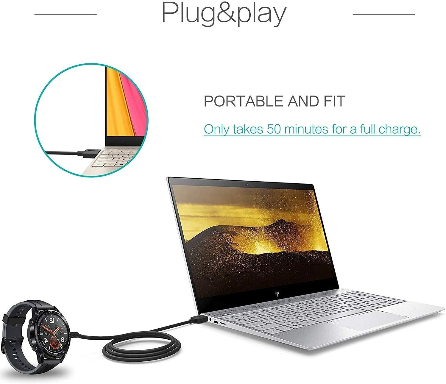 USTIYA Charger for Huawei Smart Watch GT/GT 2 / GT 2E / Honor Watch Magic/Magic 2 / Dream/Watch GS Pro Adaptador Replacement USB Adapter Cables image number 1