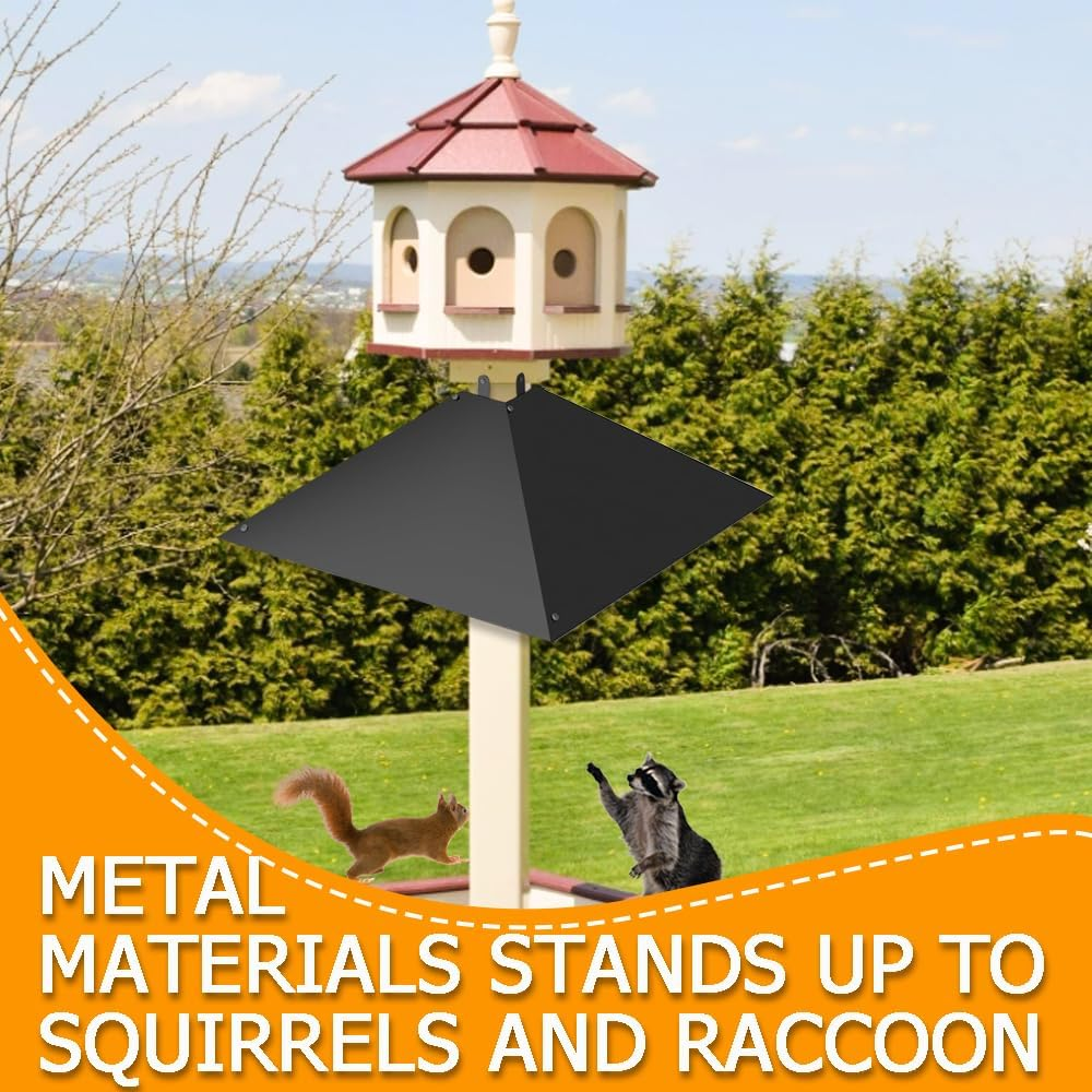 Metal Anti-Squirrel Baffle for 4X4 Post Suspension Mounting, 17-Inch Raccoon Proof Guard for Outdoor Wood Poles, Rodent Proof Suspension Guard Protects Bird Feeders and Pole Holders from Squirrels image number 3