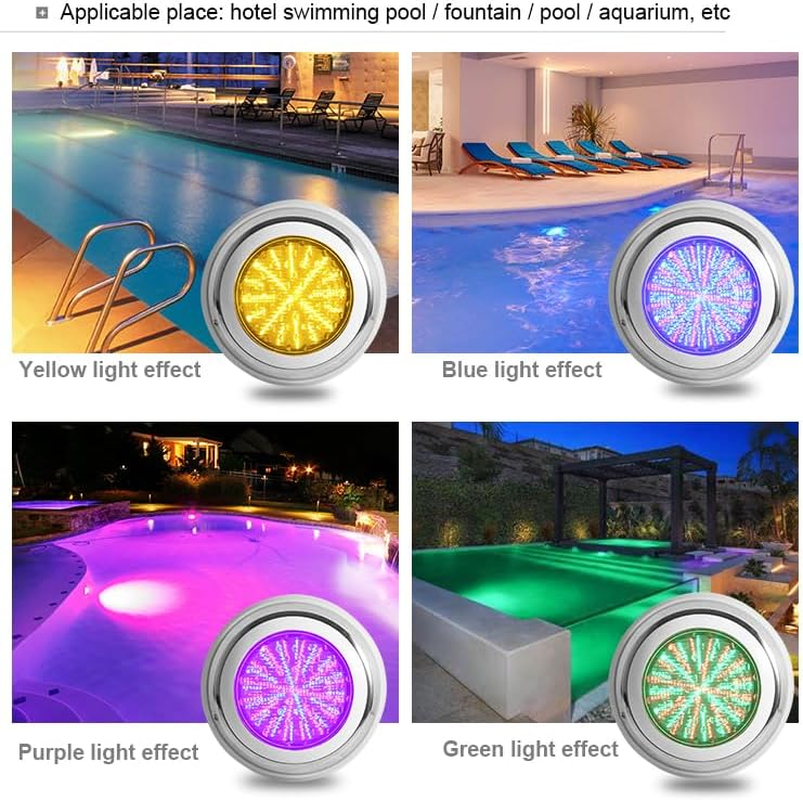 LED Pool Lighting,Underwater Smart Pool LED Pool Lights for Inground Wall Mounted, Color Changing with Remote, Submersible Led Pool Lights Bulb, for Multi Scene Pool Decoration AC12V 55W