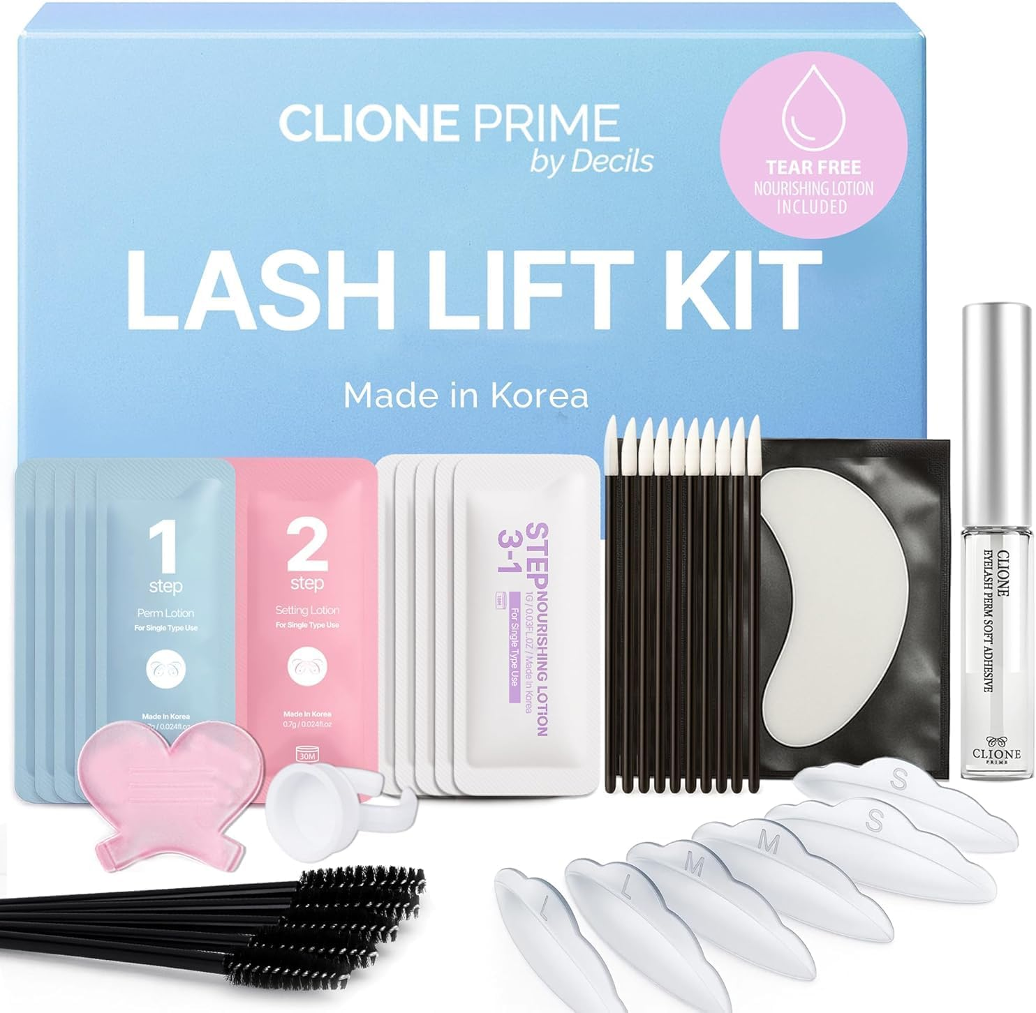 CLIONE PRIME Lash Lift Kit - Eyebrow Lamination Kit 5 Applications Eyelash Perm Kit Home & Professional Use Eyelash Lift Kit Lash Perm Kit Made in Korea Eyebrow Lift Kit image number 6