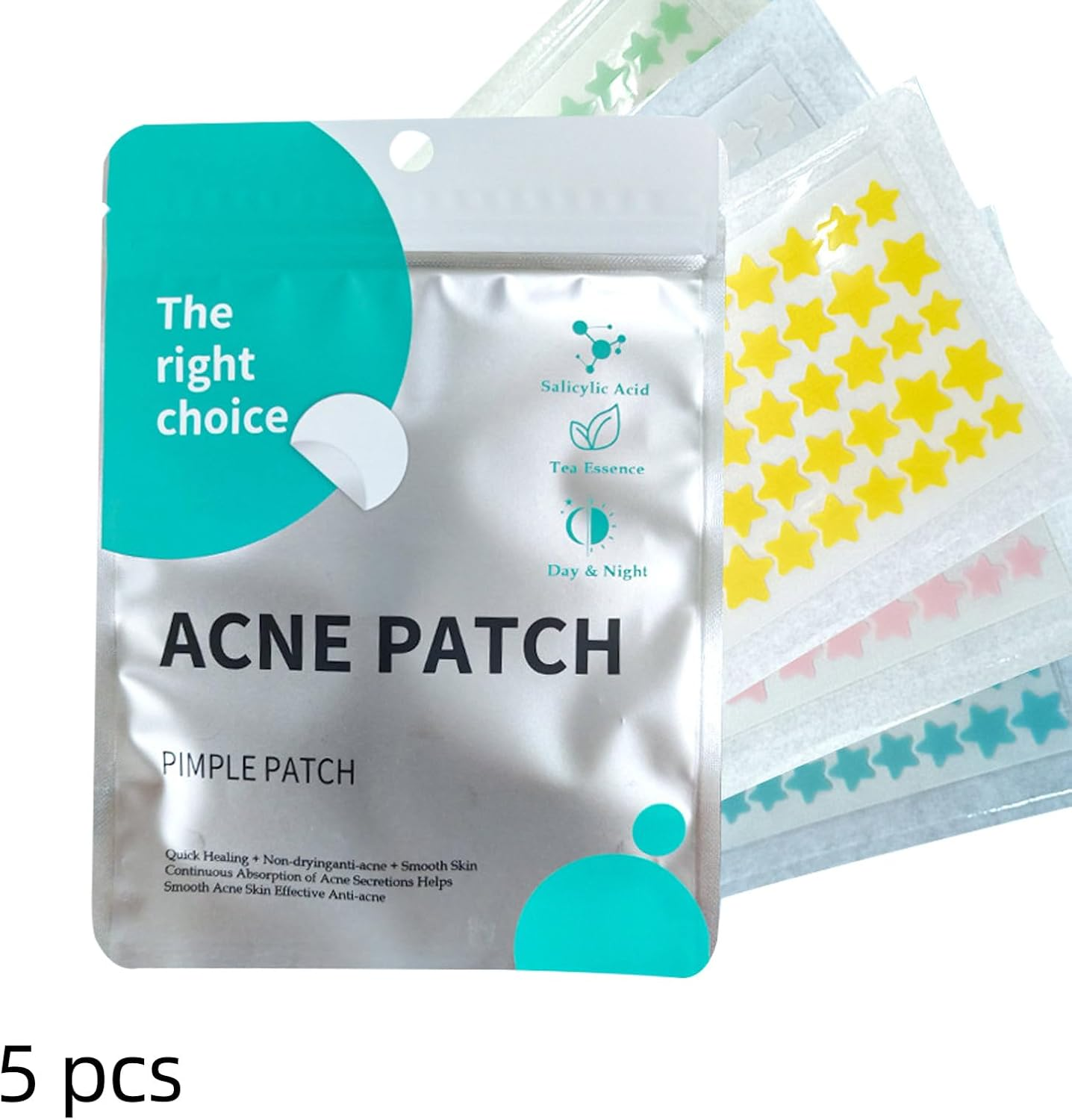 200-Pcs Pimple Patches with Hydrocolloid & Tea Tree Oil,Star Design，Hydrocolloid & Tea Tree Oil Pimple Patches with Invisible Stars (24H Use)