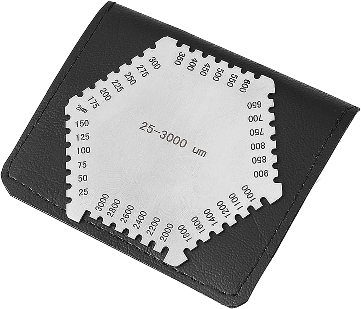 Stainless Steel Wet Film Comb, High Precision, Reusable 25-3000Um Gauge, Easy to Carry with Black Case, Measure Paint Coat Thickness