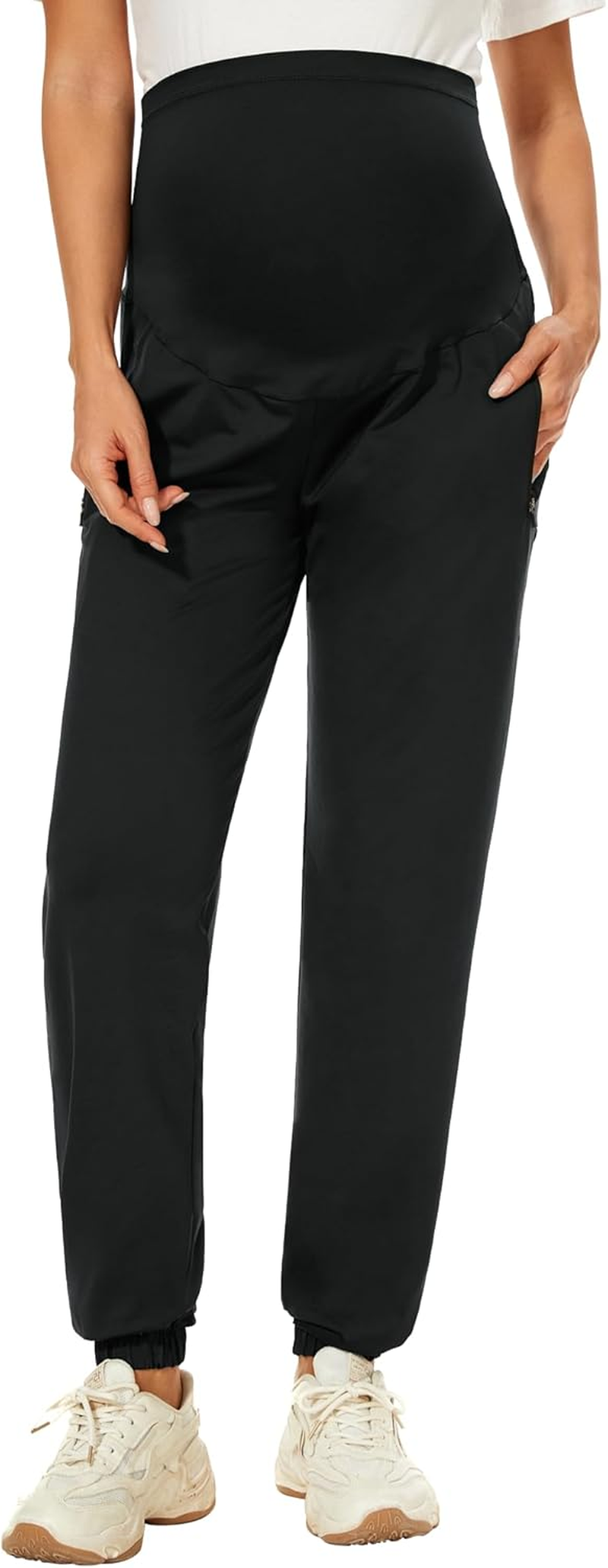 Fitglam Maternity Pants for Women Pregnancy Athletic Active Workout Yoga Lounge Clothes Joggers over Belly image number 3