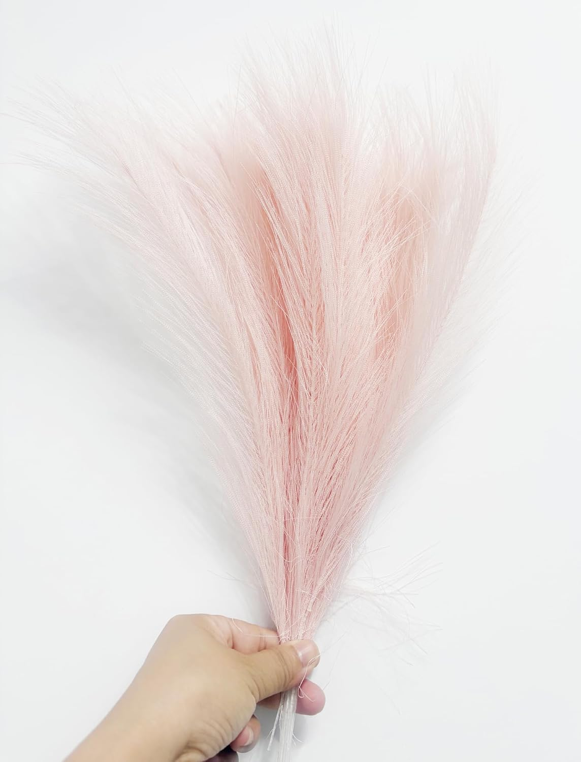 15 PCS Artificial Reed Flowers Fake Grass 15.7 Inch Tall Onion Grass Artificial Pampas Grass Greenery Floor Plants for Room Office Garden Indoor (Brown) - Beige image number 2