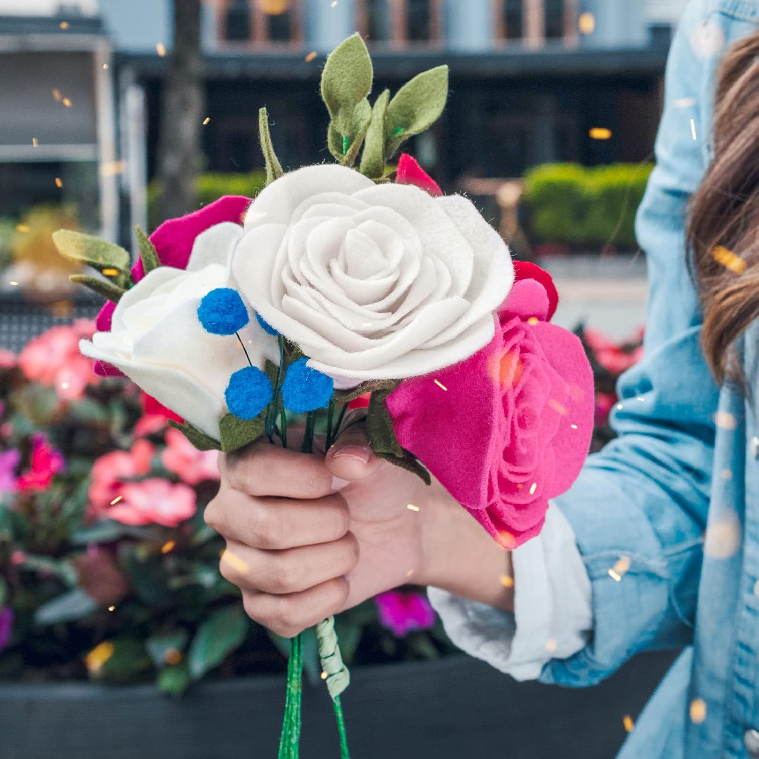 Savita 5Pcs 25.4 X 22.8Cm/10 X 9 Inch 3Mm Thick Felt Sheets, Stiff Felt Fabric Sheets for Crafts Hard Felt Squares for Sewing Crafting Cushion and Padding (White) - Yellow image number 5