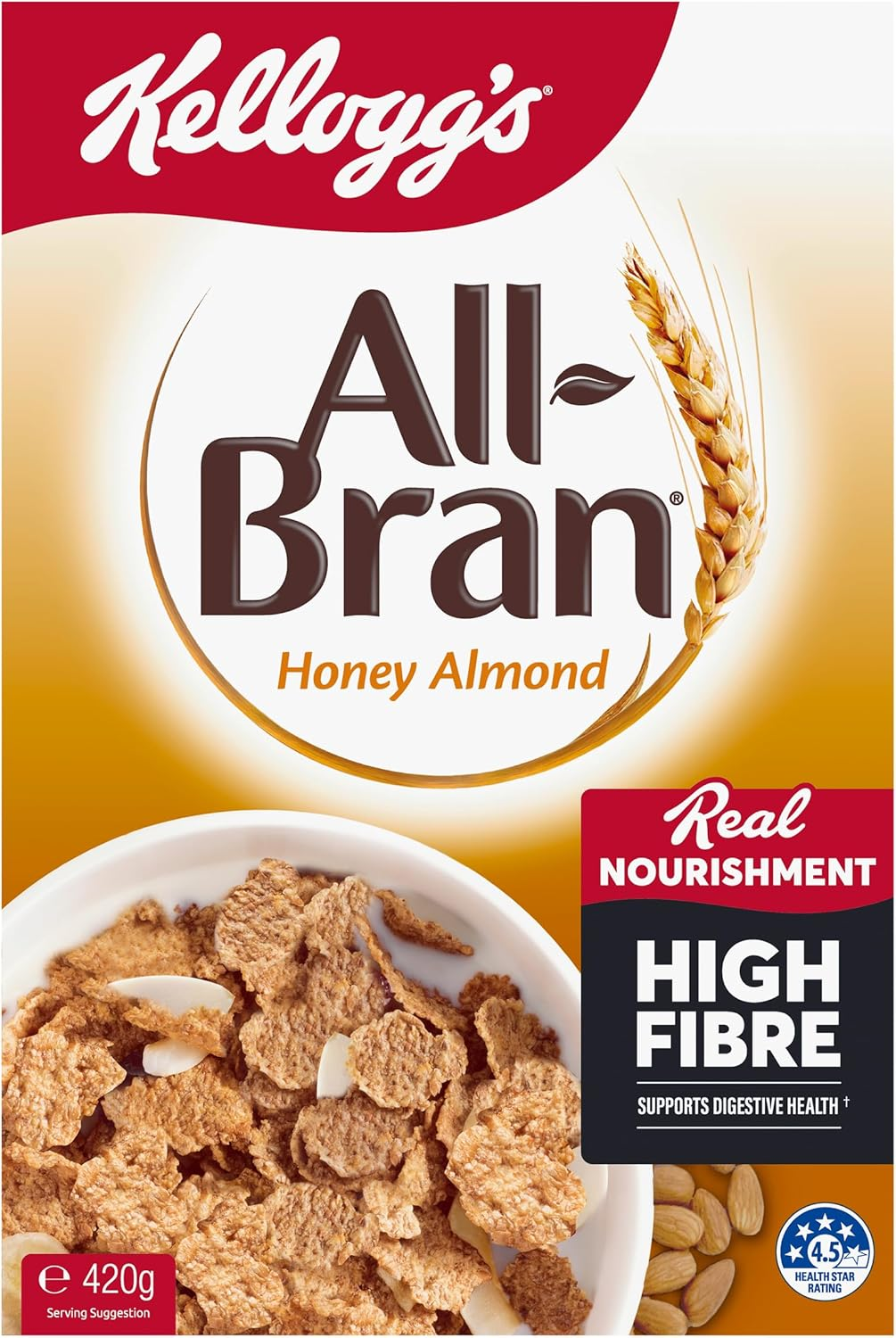 Kellogg&rsquo;S All Bran Wheat Flakes Honey Almond 420G image number 1