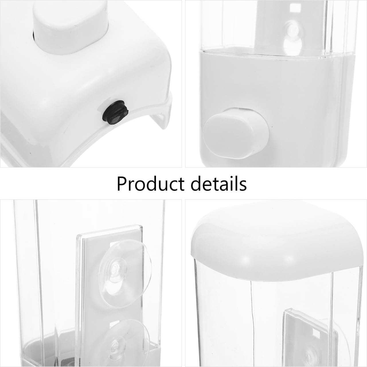 Luxshiny 2Pcs Suction Wall Soap Dispenser Manual Liquid Soap Dispenser for Bathroom Kitchen Wall Mounted image number 1