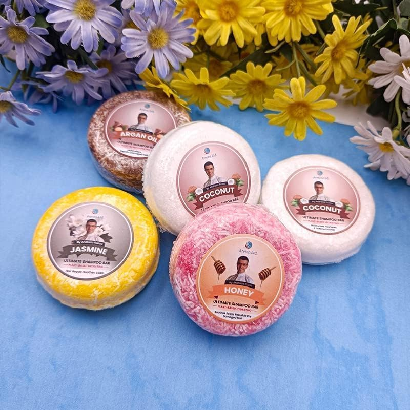 Rose Shampoo Bar &ndash; for Moist and Shiny Hair, Rough Hair, Restore Moisturiser, Dry Itchy Scalp, Shampoo Bar and Conditioner for Dry Hair & Nourishment, Prevents Spilt Ends with Plant Based Hydrating 60G (Rose) image number 1