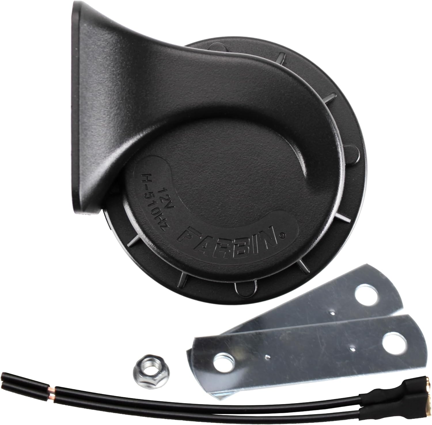 FARBIN Compact Horn 12V Car Horn Tone Waterproof Motorcycle Horn Electric Snail Horn Universal for Any 12V Vehicles (Single Pitched Snail Horn, 12V)