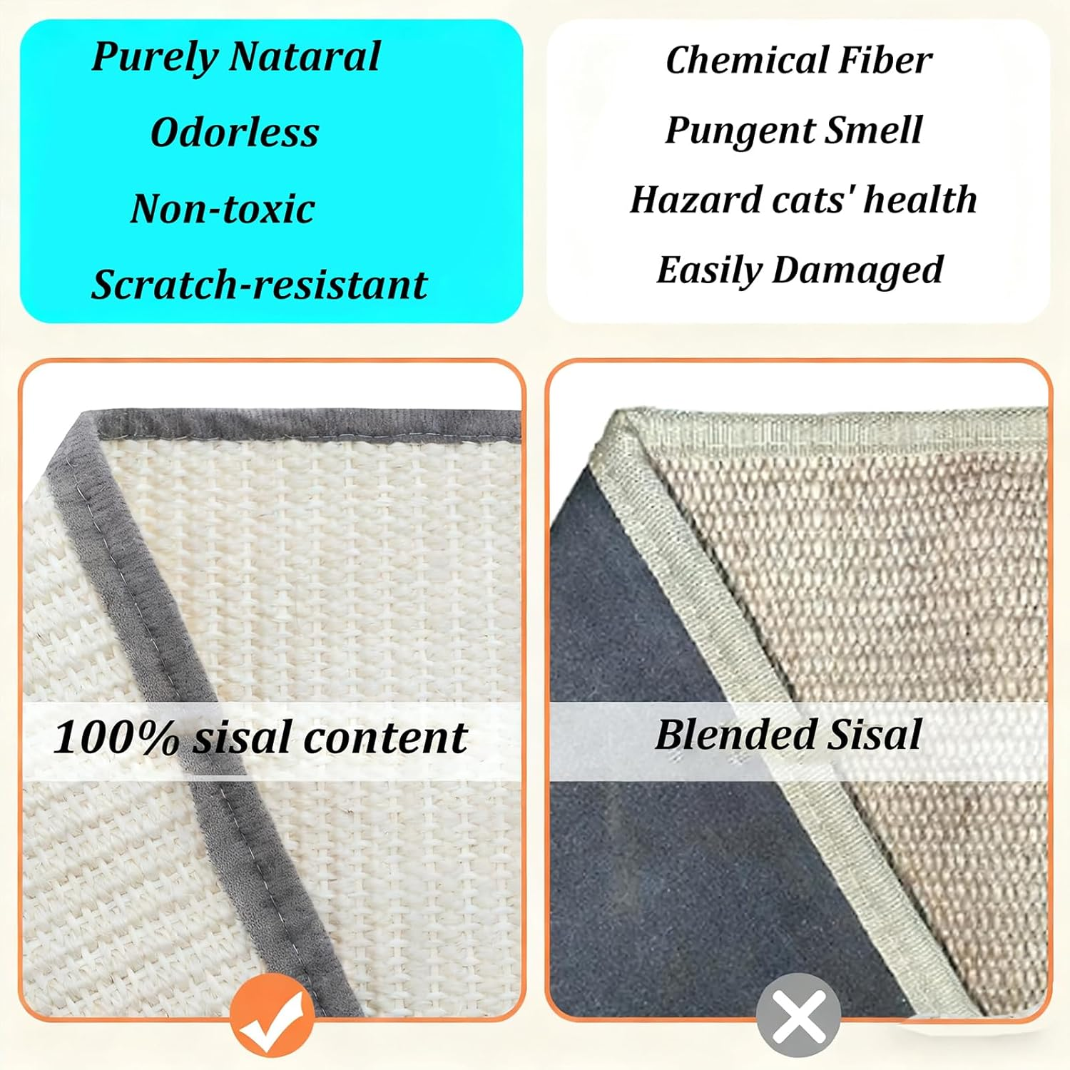 Extra Large Sisal Cat Scratcher Bed with Hammock, Durable Natural Sisal Scratch Pad and Post for Indoor Cats to Lounge Sleep and Scratch, Sturdy Solid Wood Frame Upgraded image number 1