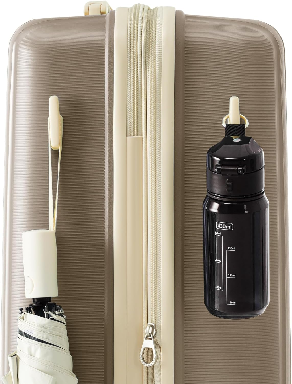 Eastvita 3 Pieces Luggage Set, Abs Hard Shell Expandable Spinner Luggage, 20/24/28 Expandable Suitcase with Usb Port, Carry on Luggage Airline Approved with Spinner Wheels for Travel, Brown2, Carry-On image number 5