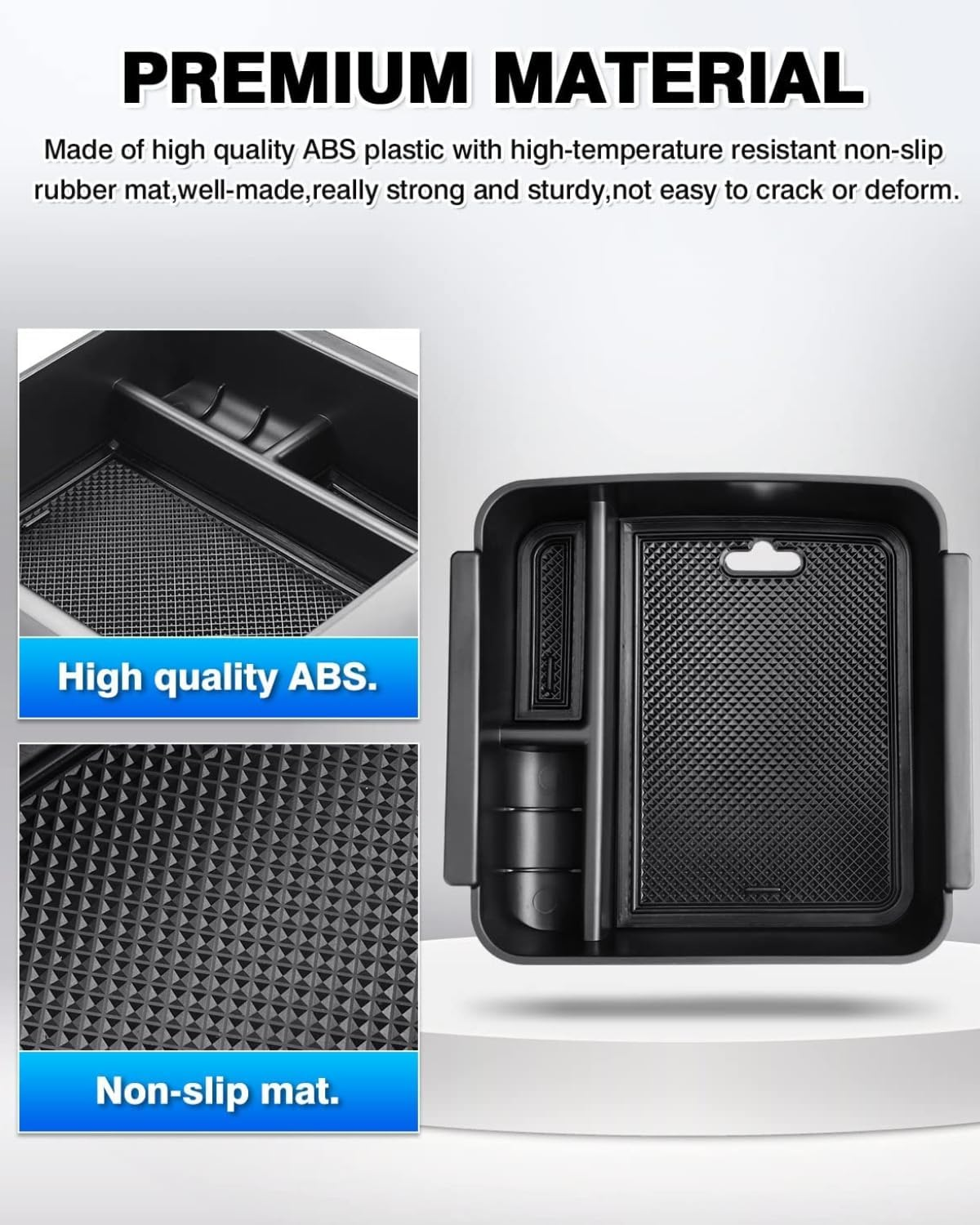 Center Console Organizer for Mitsubishi Outlander 2022-2026 (Excludes Outlander Sport) Interior Organizer Center Console Holder Tray Armrest Storage Box with Non-Slip Silicone Mats Outlander22