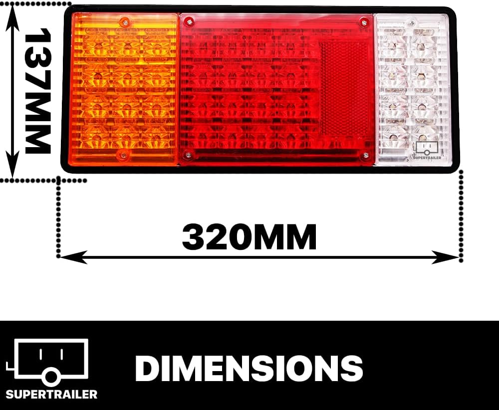 Supertrailer 2X 44 LED Tail Lights Trailer Ute Caravan Truck Stop Indicator Rear LAMP 10-30V image number 4