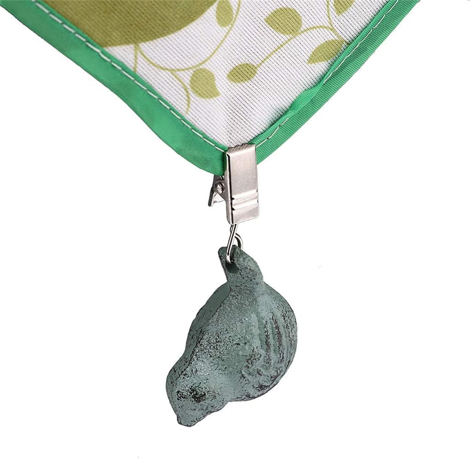 Set of 4 Cast Iron Antique Bird Heavy Tablecloth Clips Pendant Tablecloth Weights Kit with Cast Iron Antique Birds, Cloth Weights Clip for Outdoor Garden Party Picnic Tablecloths image number 3