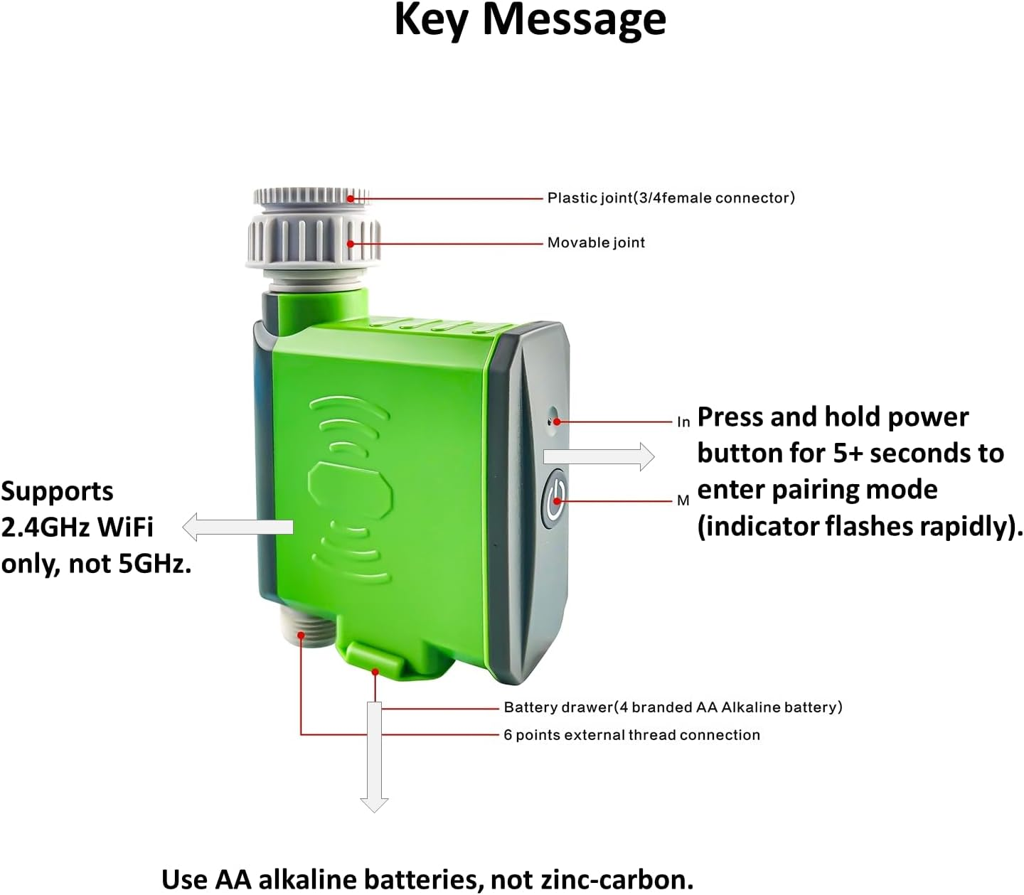 Automatic Watering Timer for Garden, Balcony, Greenhouse and Outdoor Plants with Weekly and Daily Programmes (Large LCD) image number 5