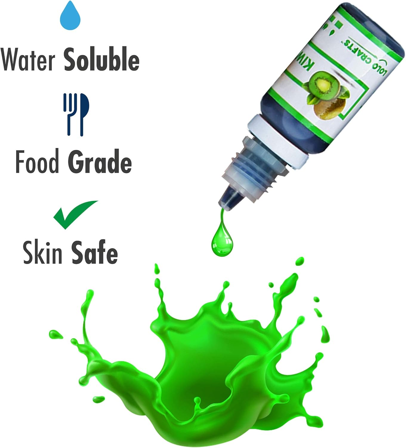 Natural Food Coloring and Soap Dye -Bundle of 18 (10Ml) Liquid Bath Bomb Colorant 30 Wrap Bags 1 Sealer- Food Grade Skin Safe Dye for Slime Pigment Food Dye Bath Bombs DIY Making Crafts Supplies