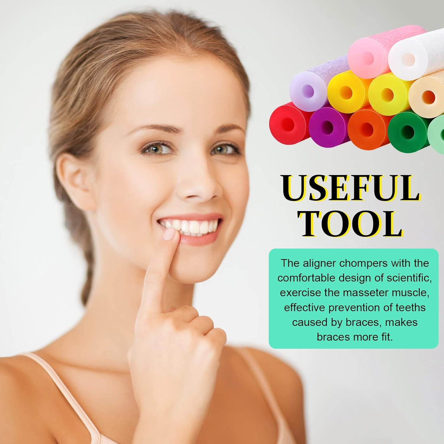 Konohan 110 Pcs Chewies Aligner Tray Seaters Chewies for Aligner Silicone Chompers Aligner Trays Seater Orthodontic Teeth Dental Chewies Invisible Accessories, 11 Colors and Flavors image number 3