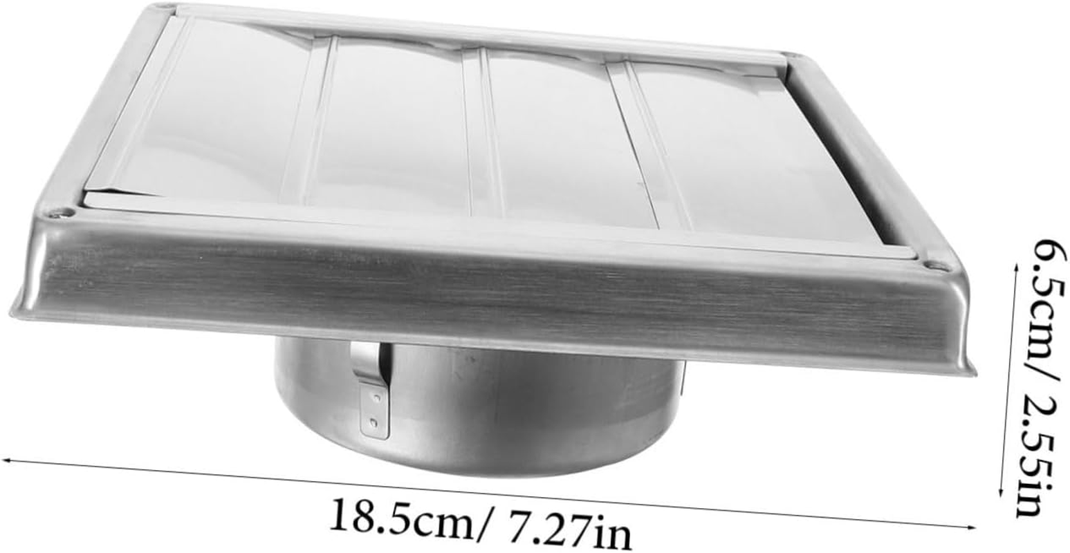 Yardenfun Stainless Steel 304 Exhaust Vent Cover Set Sturdy Wall Ventilation Grille Hood for Exterior Use Square Duct Cover for Air Ventilation image number 4