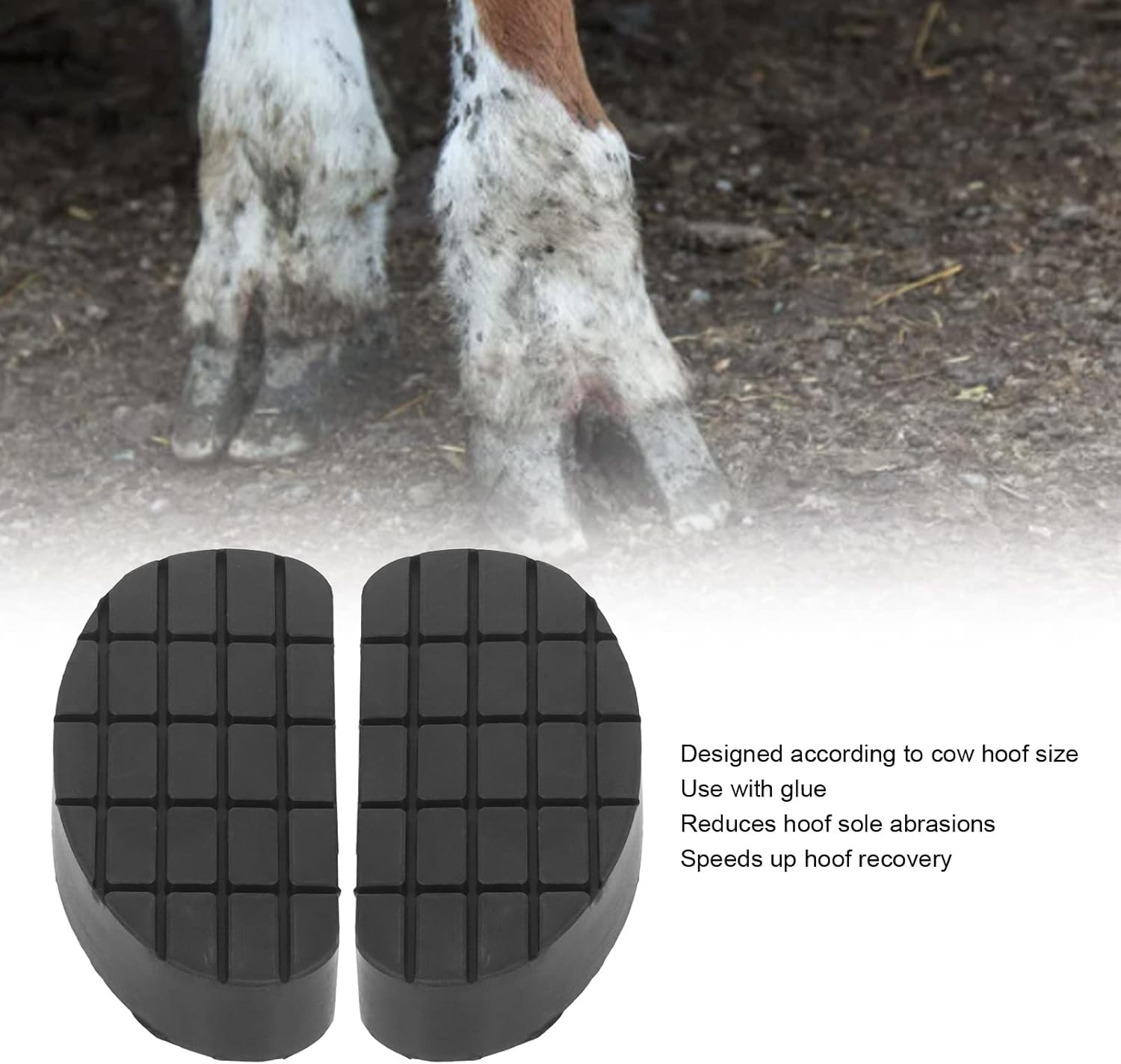 Soft Rubber Wearproof Cow Hoof Triming Pads for Cattle, Hoof Cushion for Pasture, 2Pcs image number 5