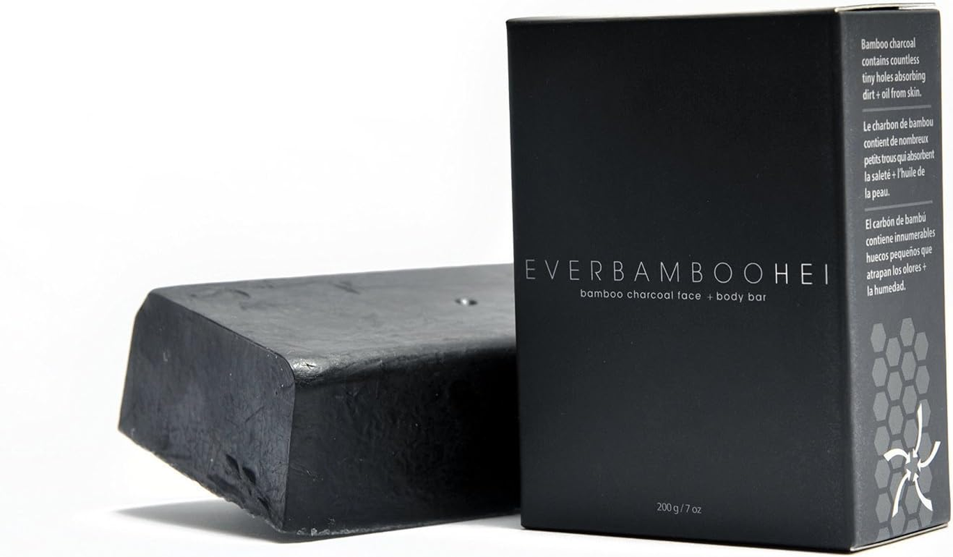 Ever Bamboo HEI Bamboo Charcoal Travel Size Face + Body Soap Bar (60 G, 2 Pack) image number 2