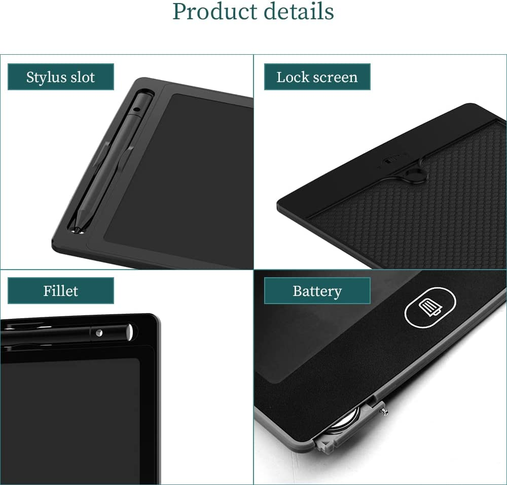 [2 Pack] 8.5 Inches LCD Writing Tablet with 2 Magnets,Tiqus Magnetic Electronic Ewriter Kitchen Memo Notice Fridge Board Magnetic Daily Planner Checklist (Single Color Black) image number 5