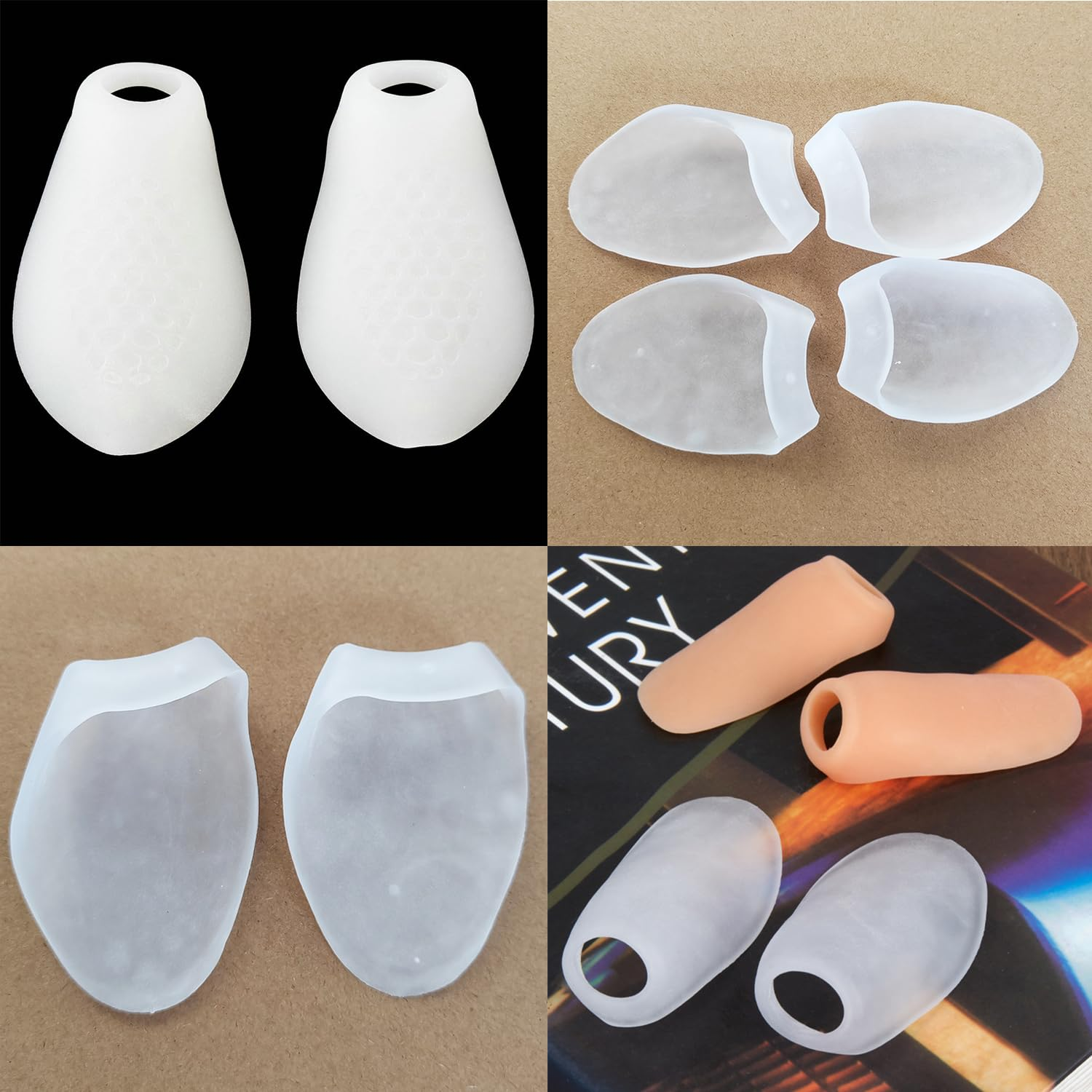 Bunion Correctors Toe Straightener, 10 Pcs Gel Bunion Guard Bunion Protector, Bunion Pads, Bunion Relief with Gel Shield, Toe Spacers Gel Toe Separators Big Toe for Hallux Valgus Relieve (Transparent) - Transparent image number 5