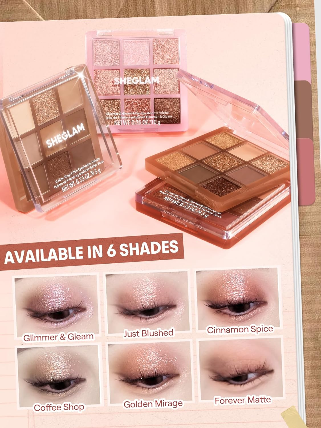 SHEGLAM Eyeshadow Palette 9-Color Ultra-Pigmented Shimmer & Matte Shades, Vegan & Cruelty-Free-Forever Matte - Cinnamon Spice image number 4