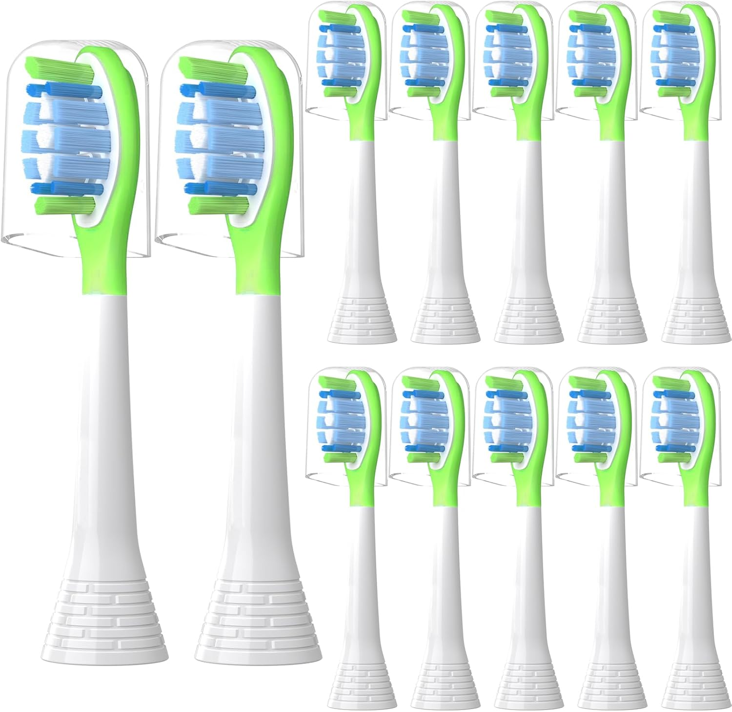 Replacement Toothbrush Heads for Philips Sonicare Toothbrush Heads, Compatible with Philips Click-On Toothbrushes, Advanced Plaque Removal，Sensitive Gum Care, 12 Pack