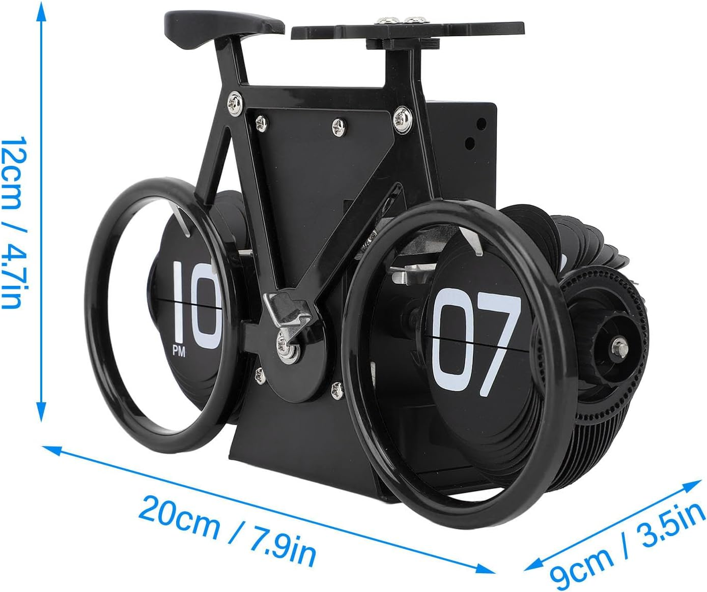 Classic Flip Desk Clock, Vintage Digital Flip down Clock with Timer Reminder, Battery Powered Mechanical Table Clock for Office or Home (Black) image number 5