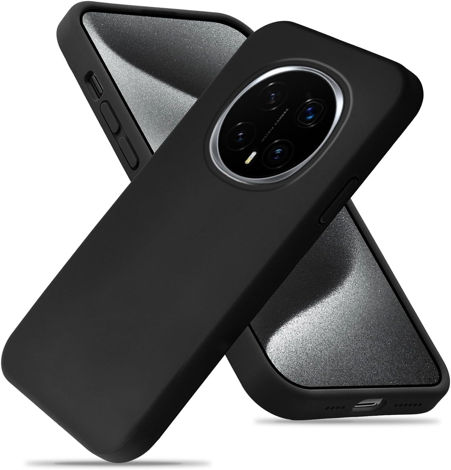 MOJIA Silicone Case for Honor Magic8 Pro/Magic 8 Pro, Ultra Slim Soft Liquid Silicone Shockproof [Anti-Oil and Anti-Fingerprint] Phone Case Cover with Anti-Scratch Microfiber Lining. Black image number 2