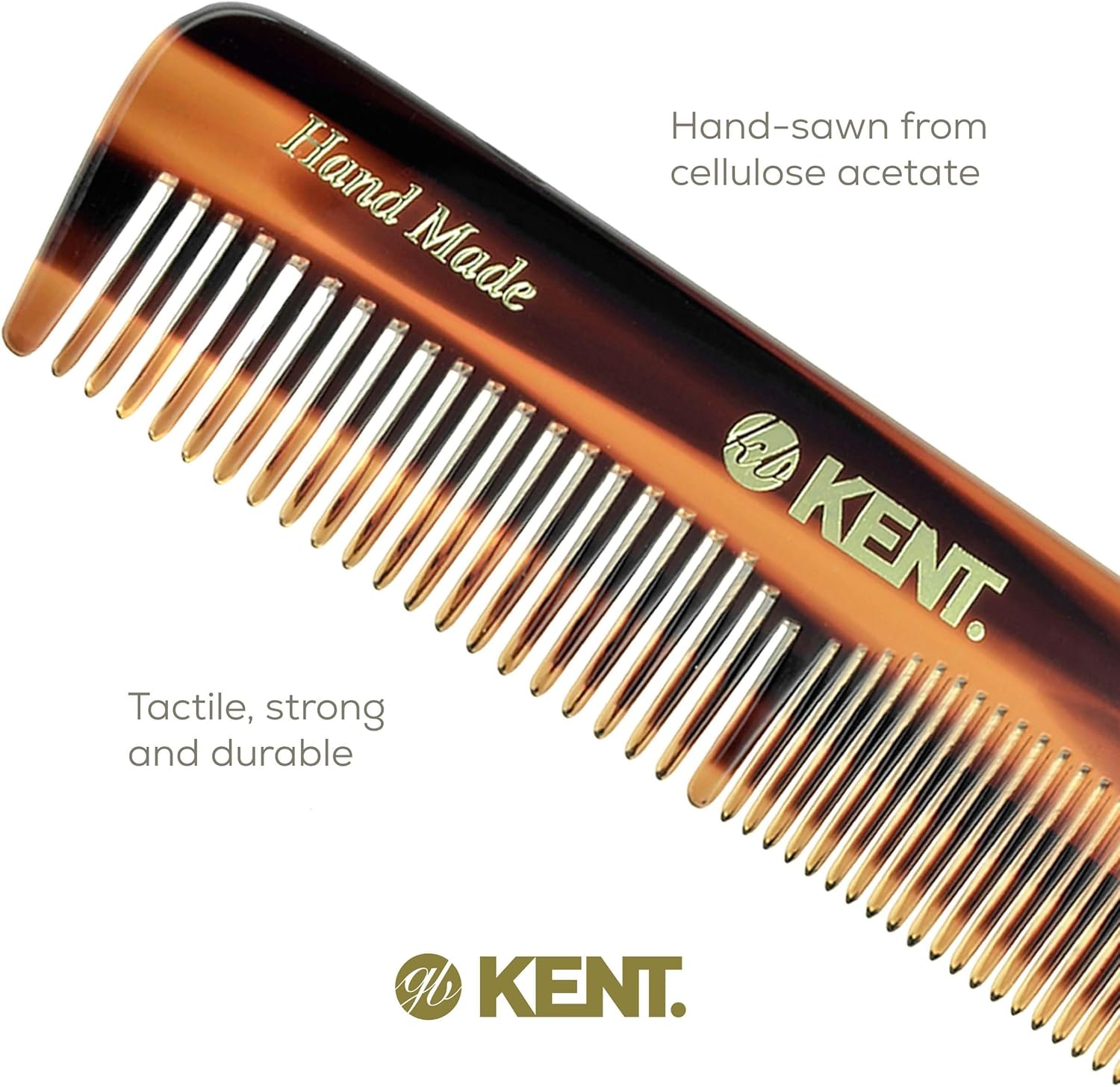 Kent a OT Small Double Tooth Comb, Coarse/Fine Grooming Comb for Hair, Beard, Mustache, Men, Women and Kids. Saw Cut Hand Polished, Handmade in England image number 4