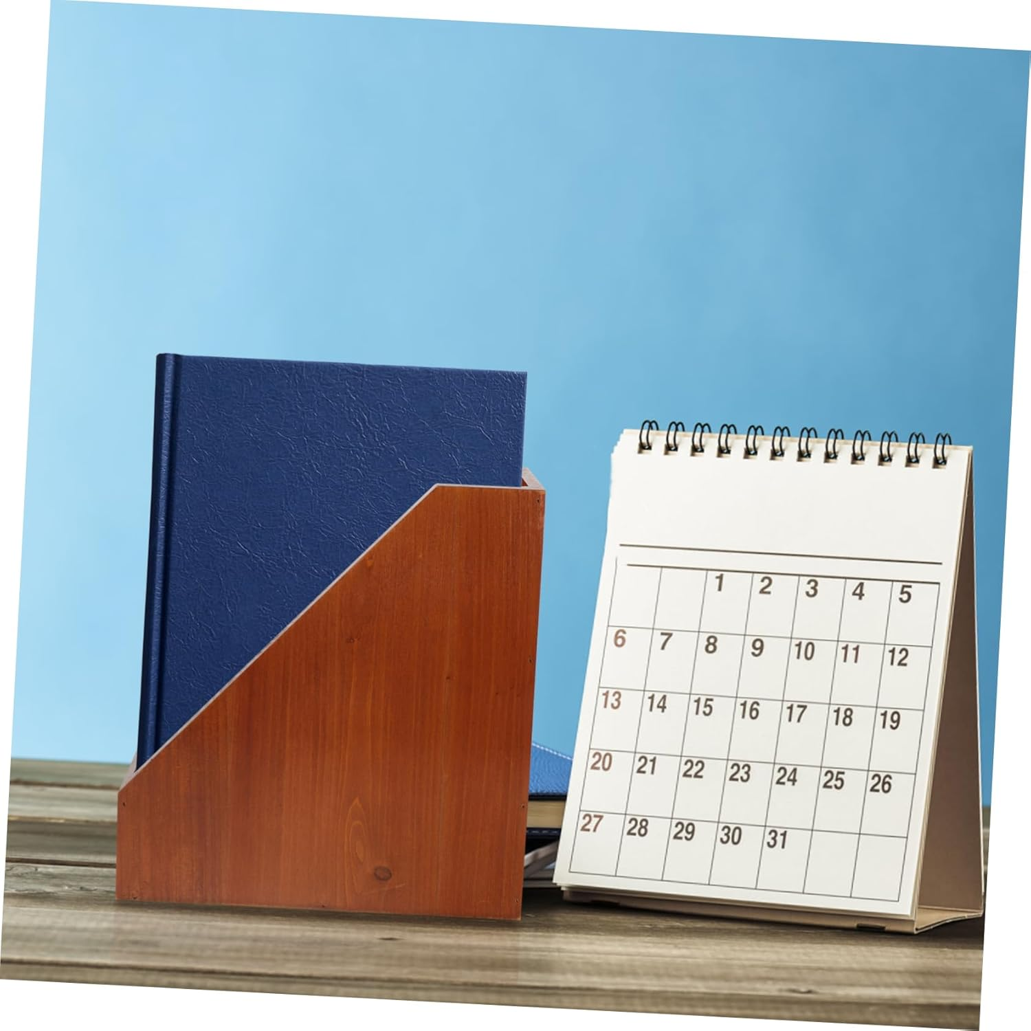 FUNOMOCYA Wooden Desk Organiser Folding Storage Box Office Accessories Desktop Storage Container image number 6