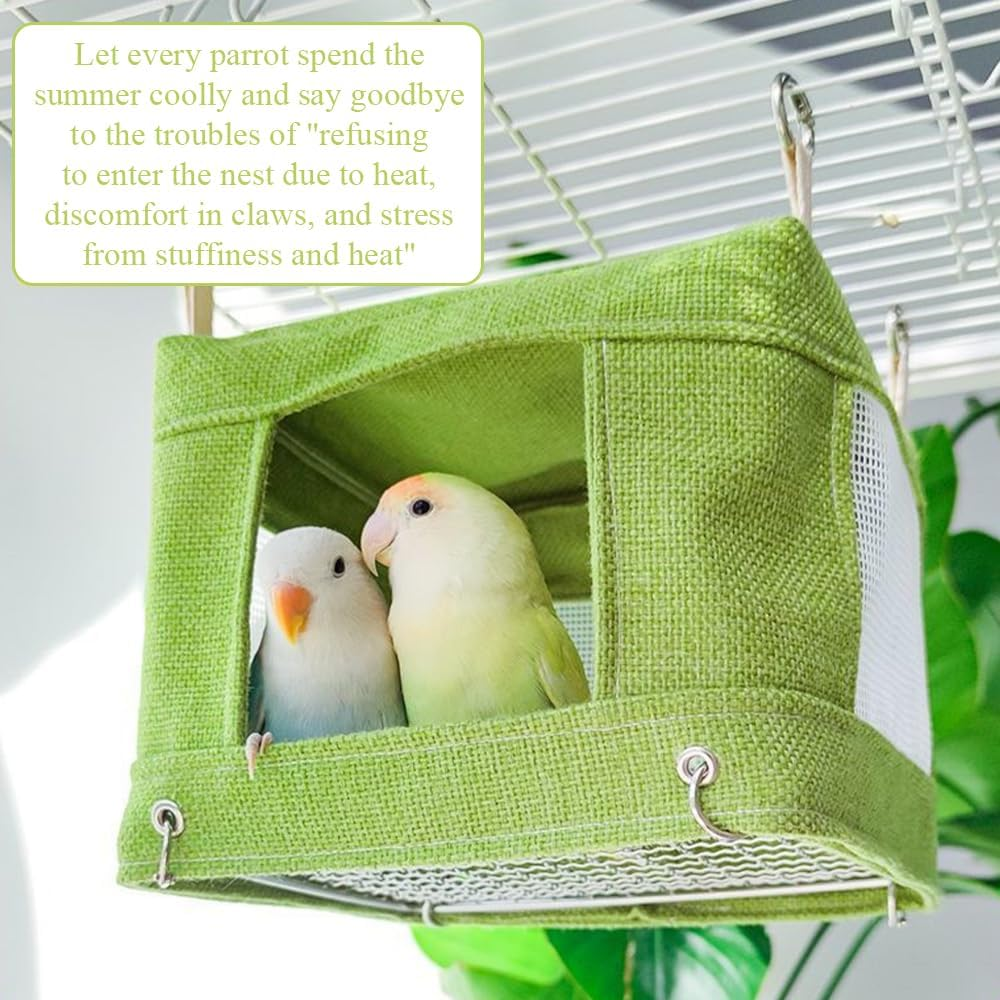 Cool Bird'S Nest,Hanging Hammock Tent,Summer Breathable Bottom Mesh Mat,Pet Cave Hammock,Parrot Nest Tent Stand,Pet Supplies,For Medium Birds,Parrots image number 6